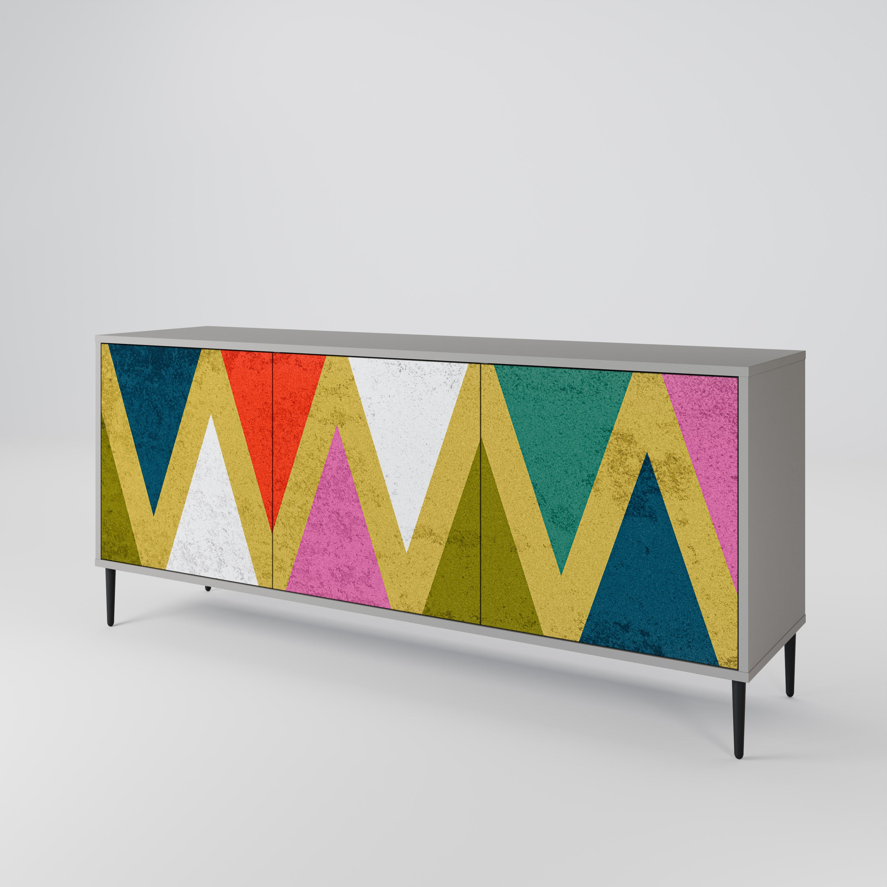 COLORFUL TRIANGLES Komoda 3-drzwiowa korpus Szary