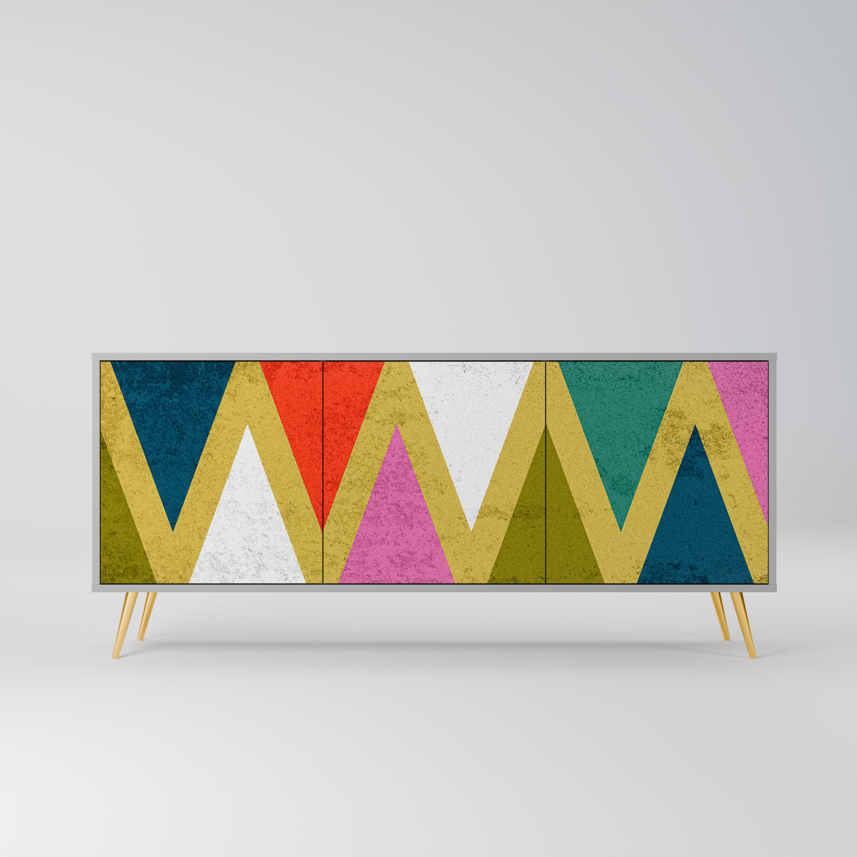 COLORFUL TRIANGLES Komoda 3-drzwiowa korpus Szary