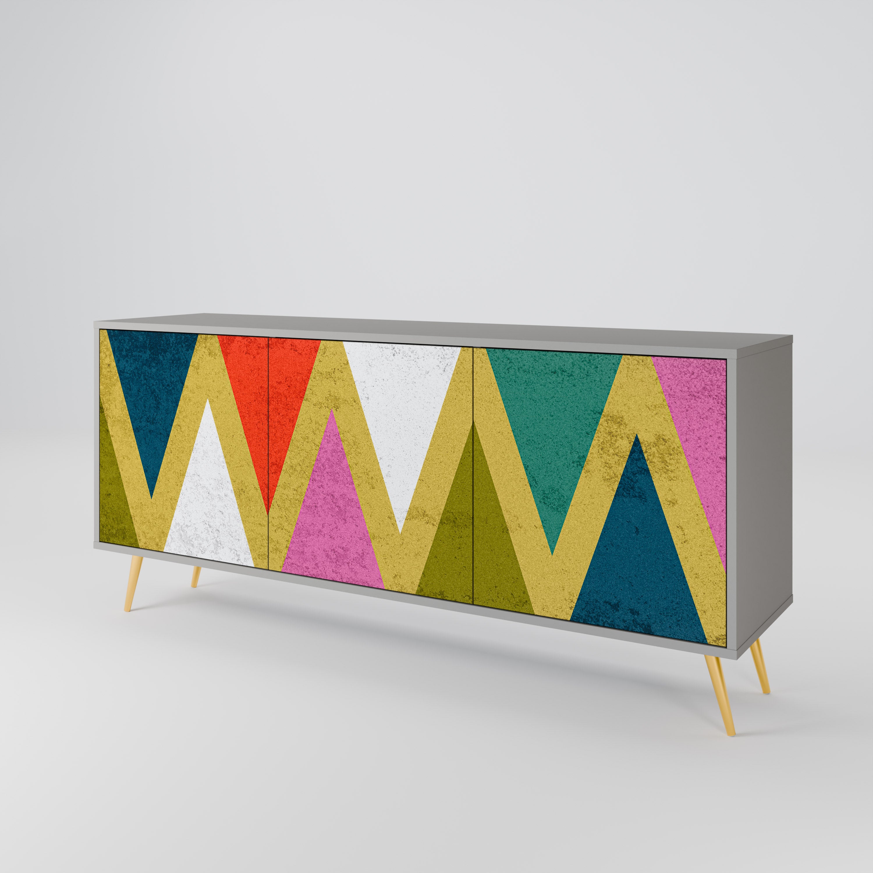 COLORFUL TRIANGLES Komoda 3-drzwiowa korpus Szary