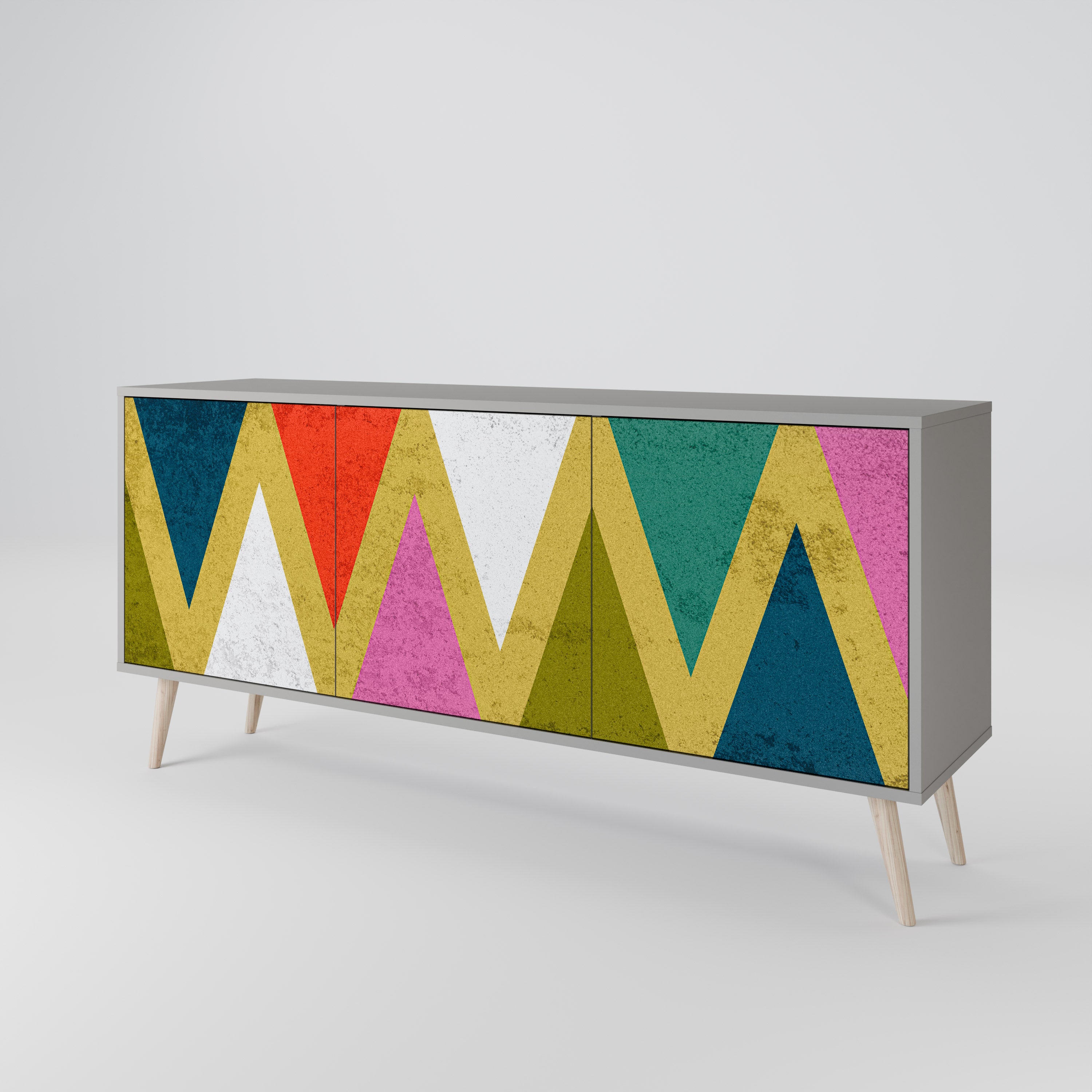 COLORFUL TRIANGLES Komoda 3-drzwiowa korpus Szary