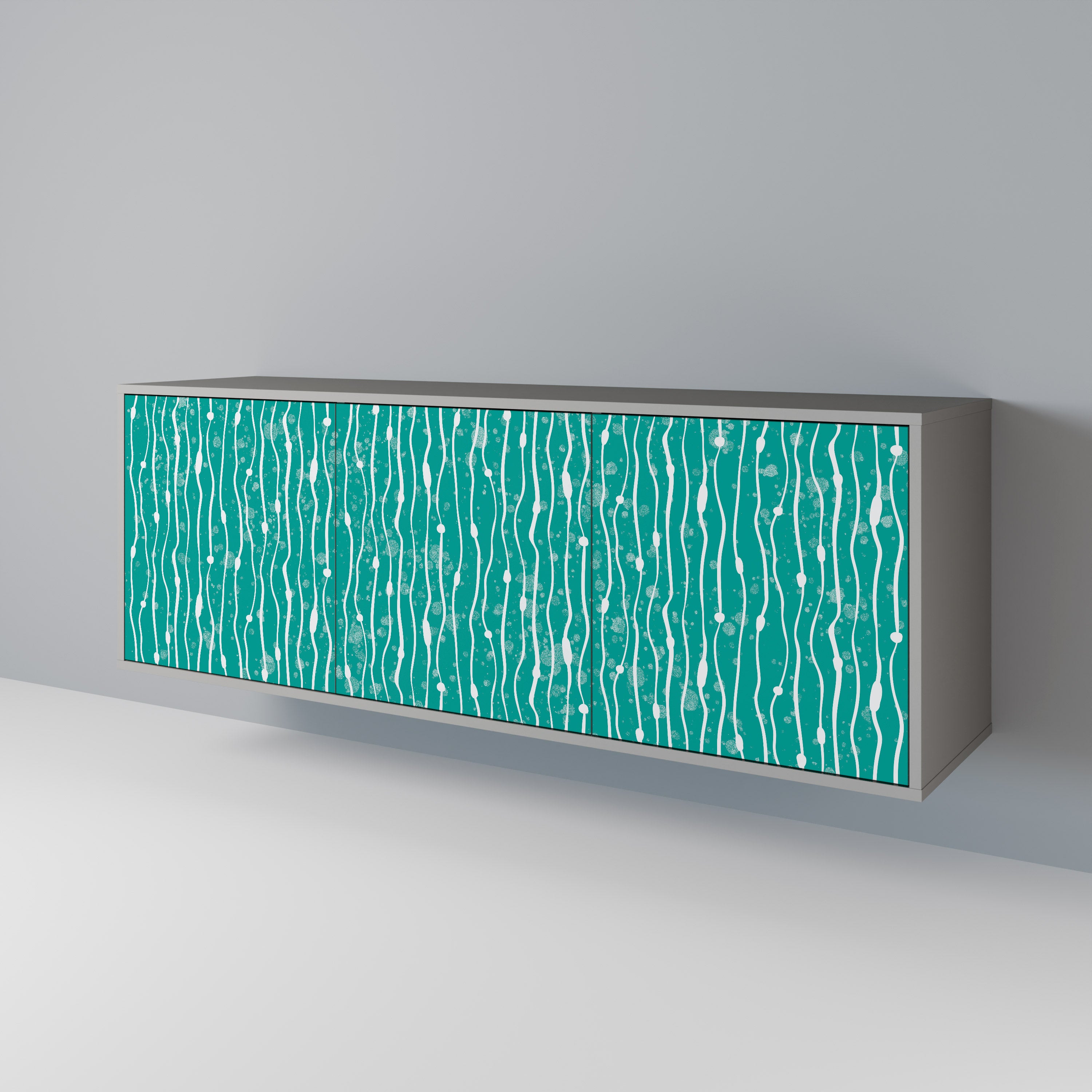 TURQUOISE RAIN Komoda 3-drzwiowa korpus Szary