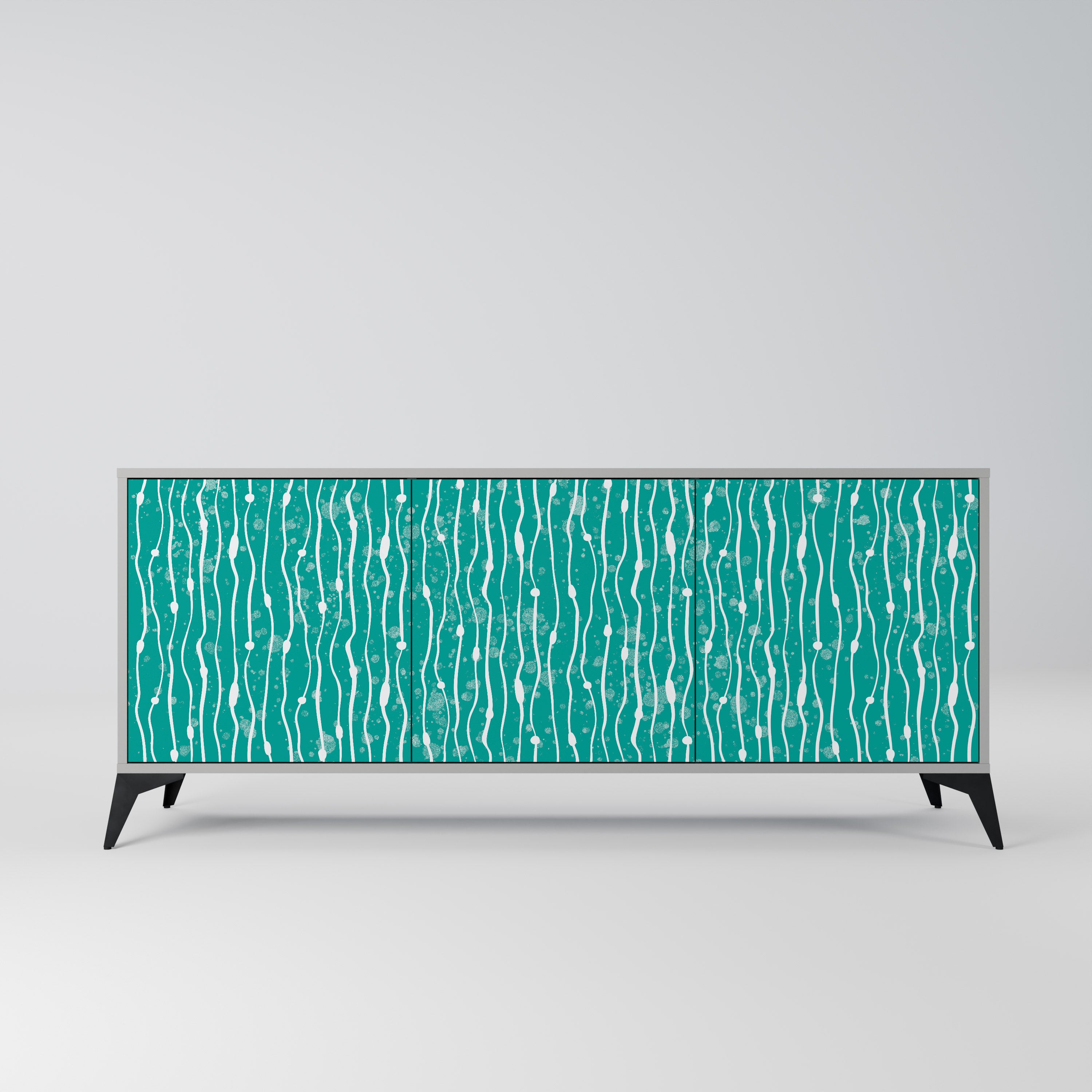 TURQUOISE RAIN Komoda 3-drzwiowa korpus Szary