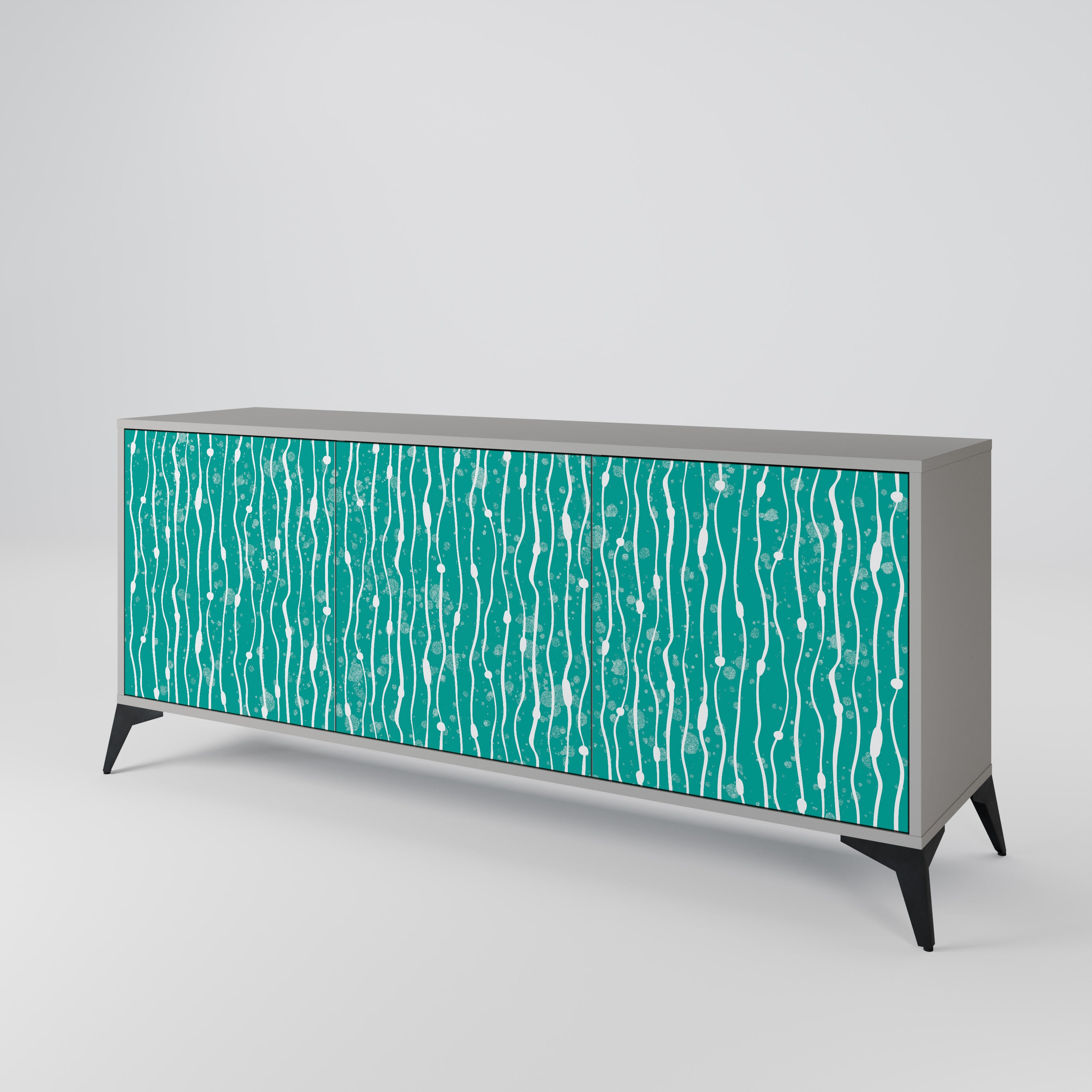 TURQUOISE RAIN Komoda 3-drzwiowa korpus Szary
