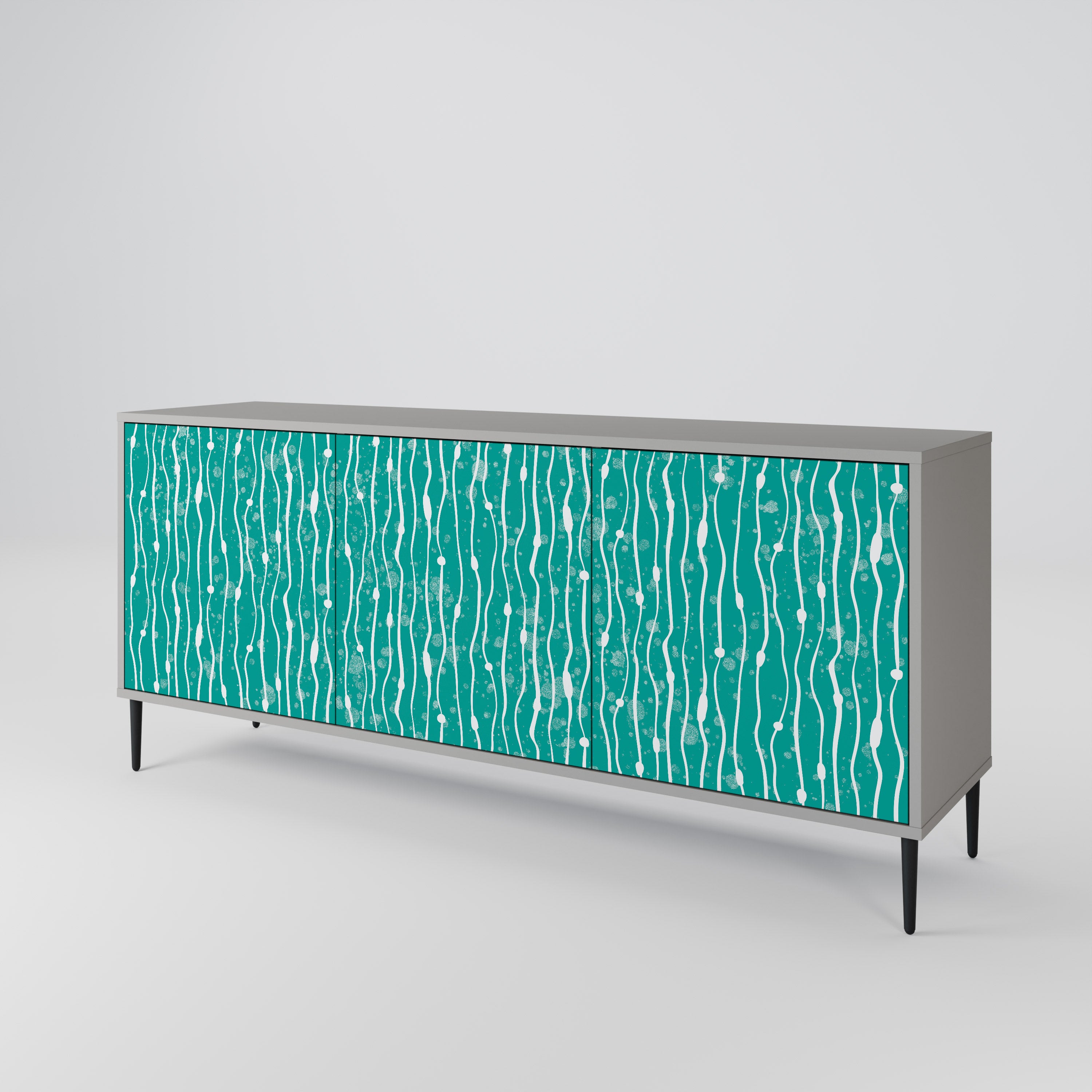 TURQUOISE RAIN Komoda 3-drzwiowa korpus Szary