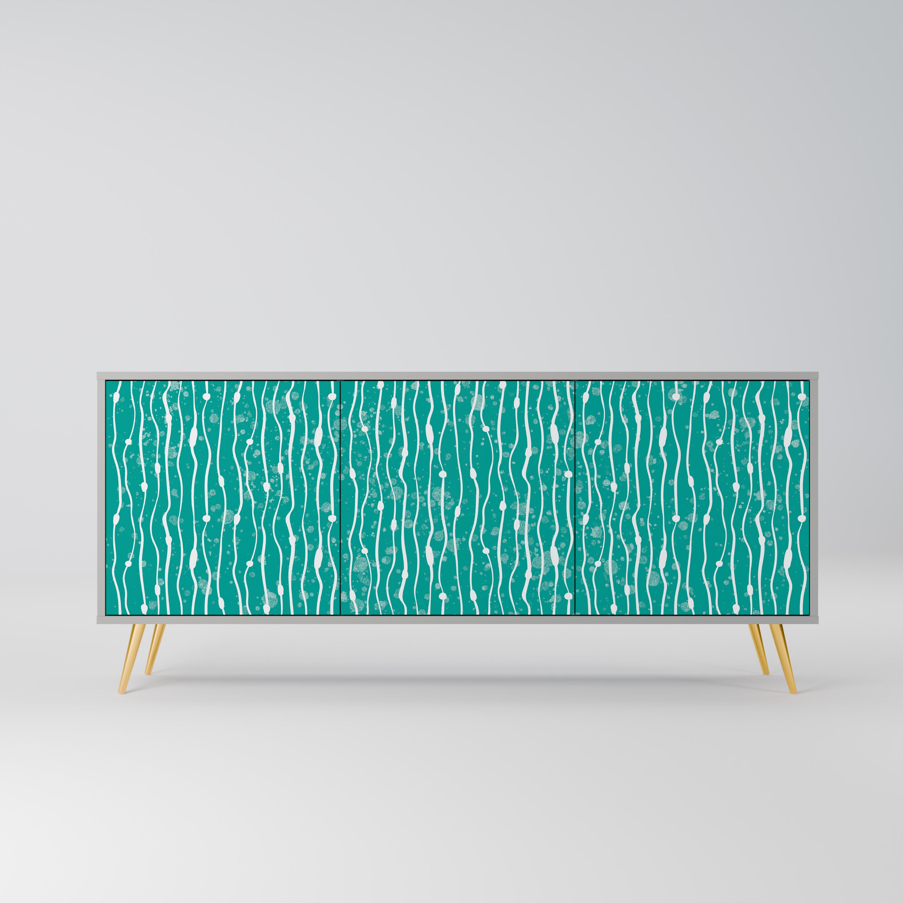 TURQUOISE RAIN Komoda 3-drzwiowa korpus Szary