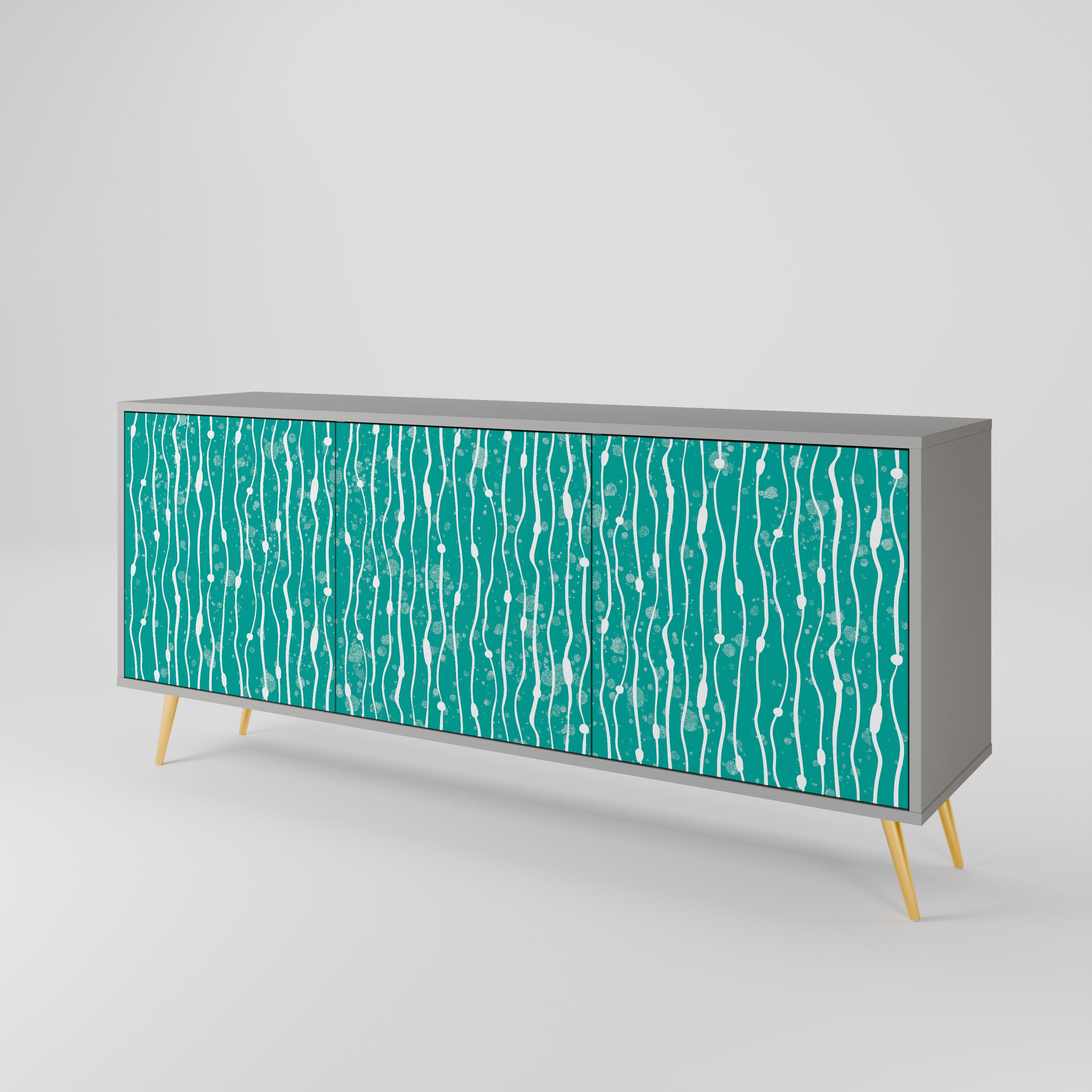 TURQUOISE RAIN Komoda 3-drzwiowa korpus Szary