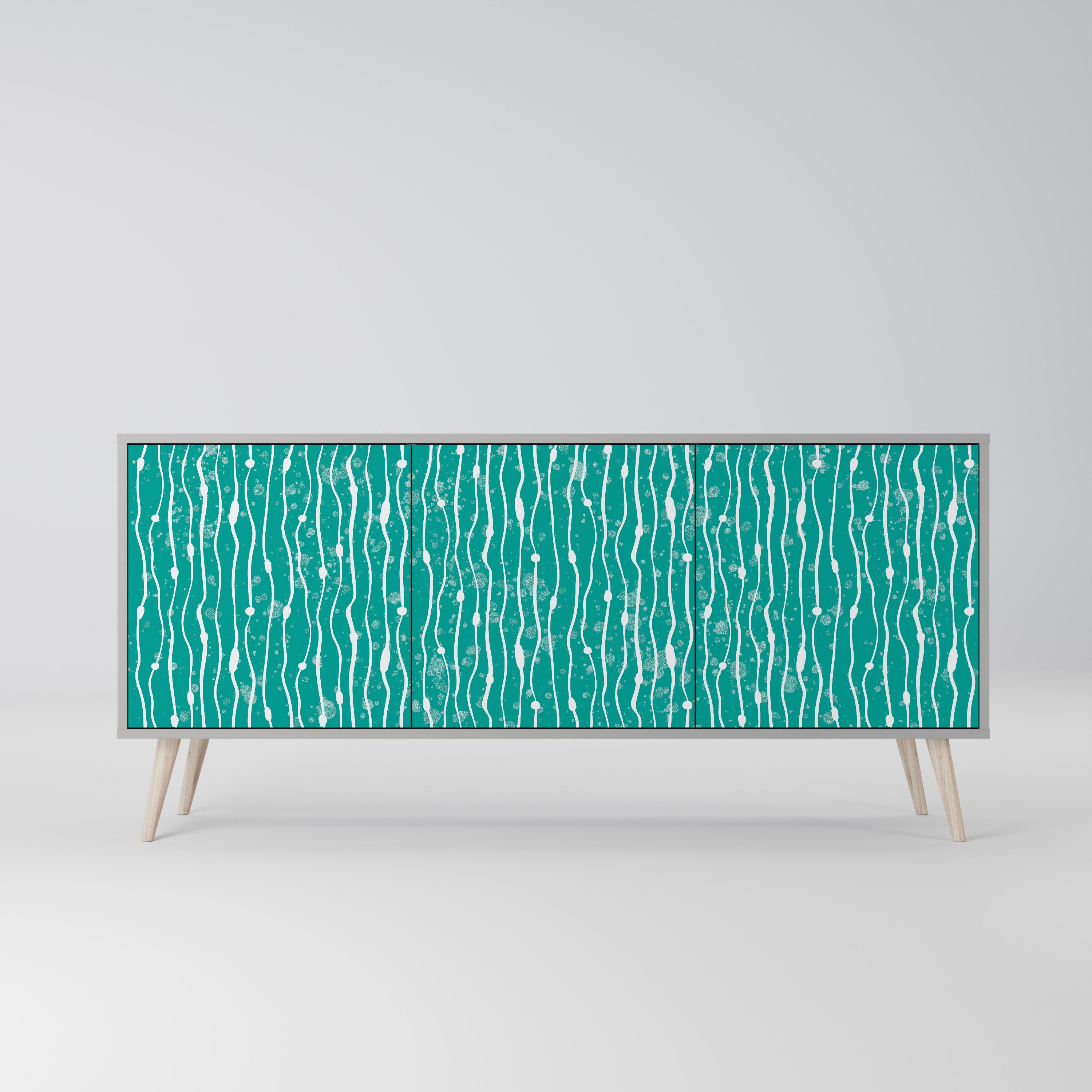 TURQUOISE RAIN Komoda 3-drzwiowa korpus Szary