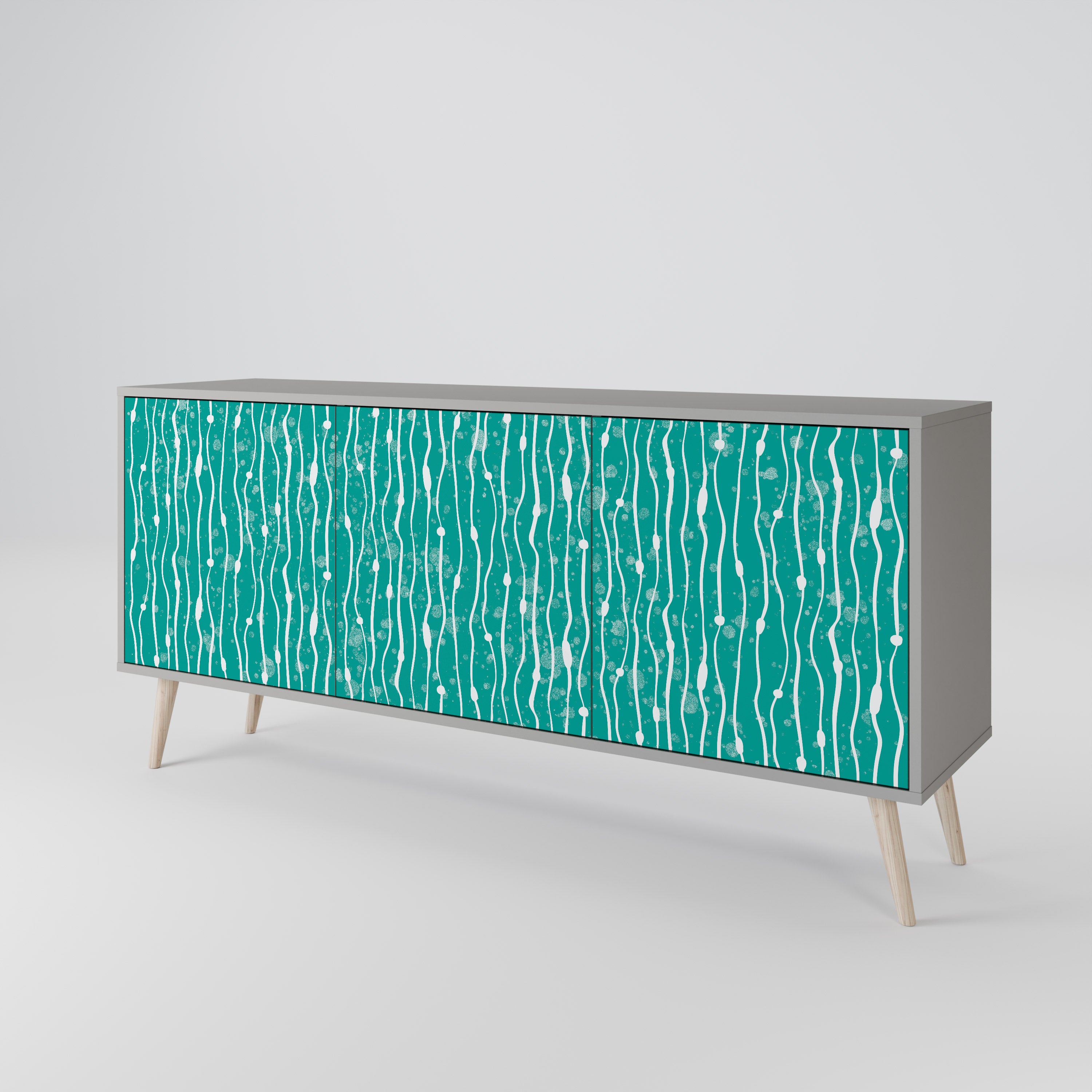 TURQUOISE RAIN Komoda 3-drzwiowa korpus Szary