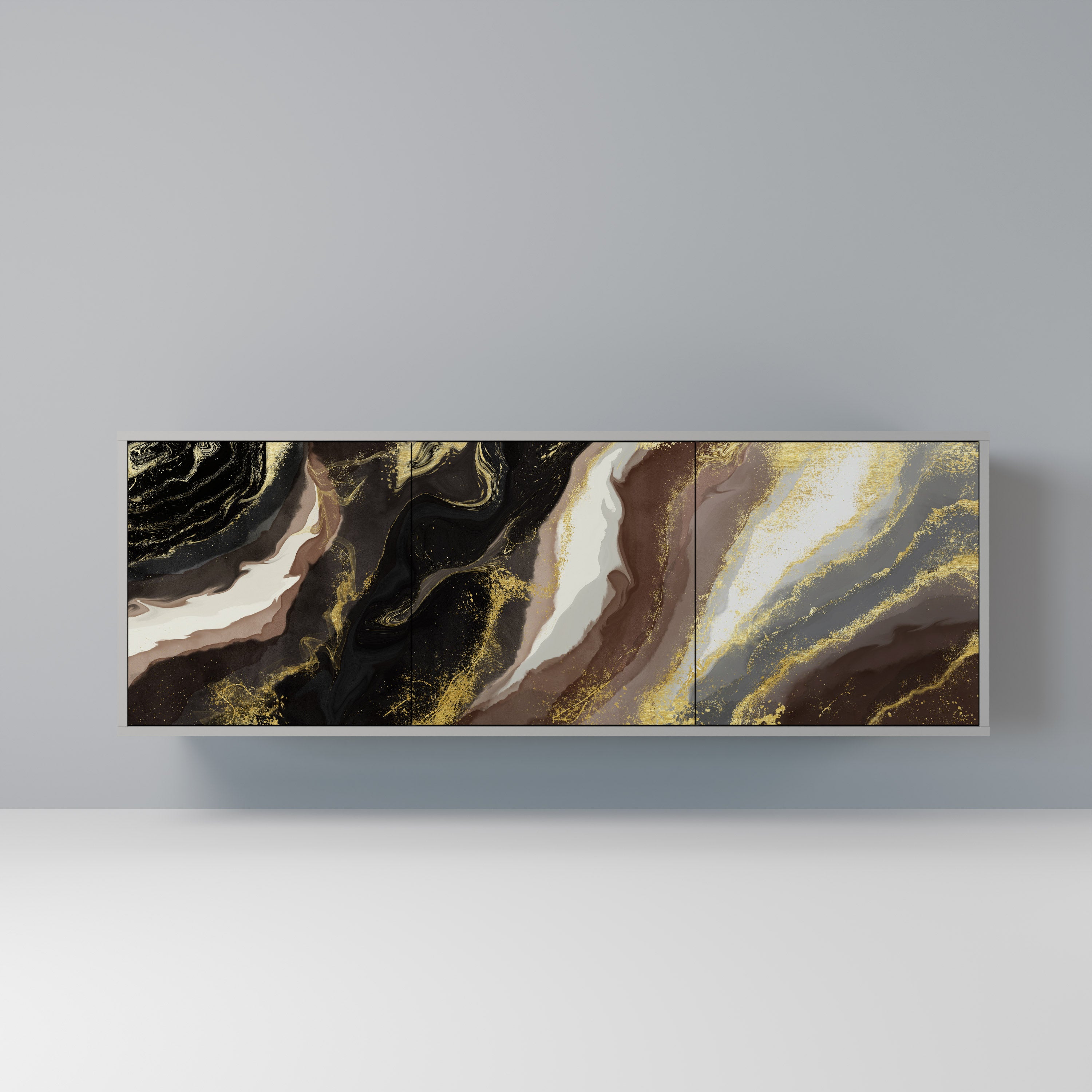GOLD DUST Komoda 3-drzwiowa korpus Szary