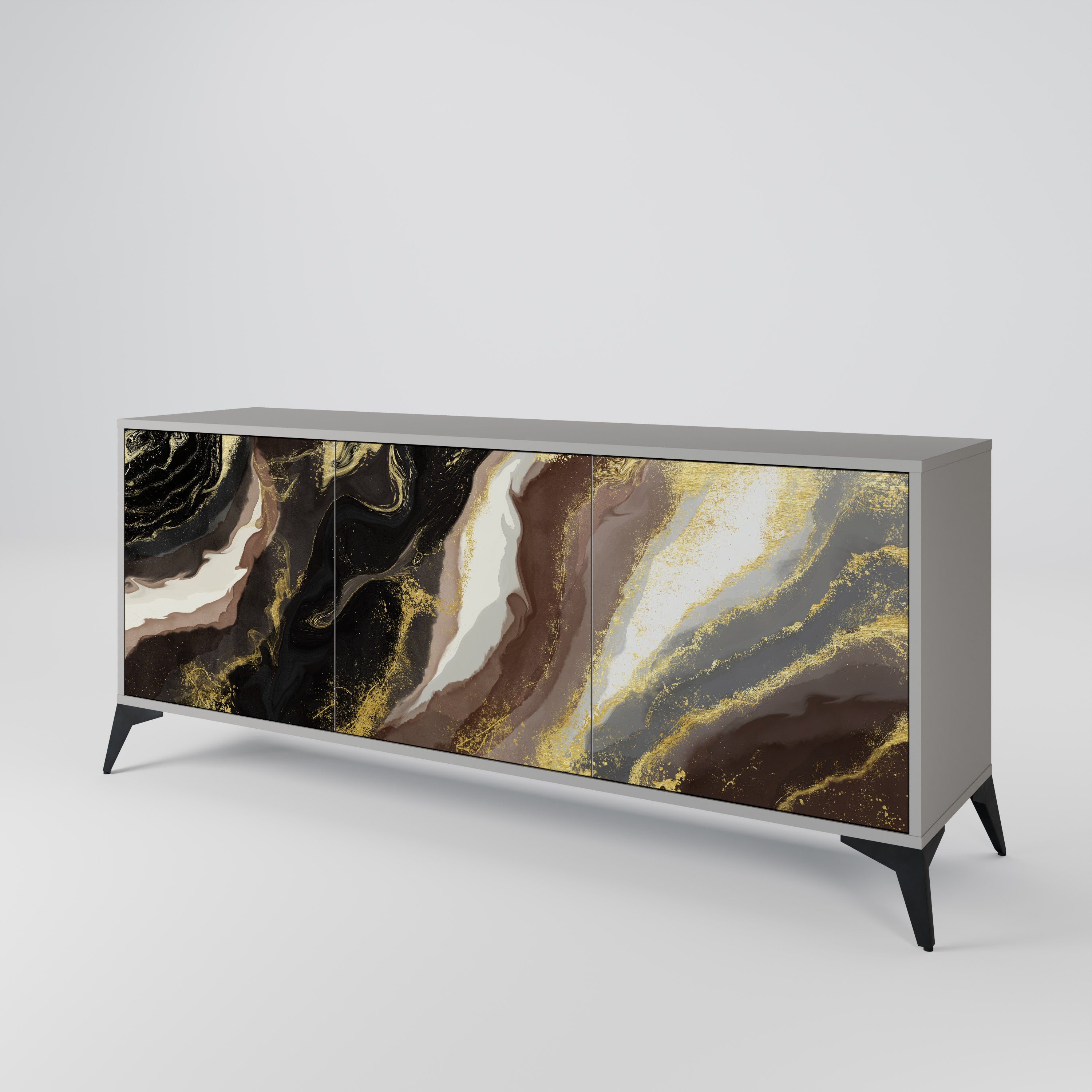 GOLD DUST Komoda 3-drzwiowa korpus Szary