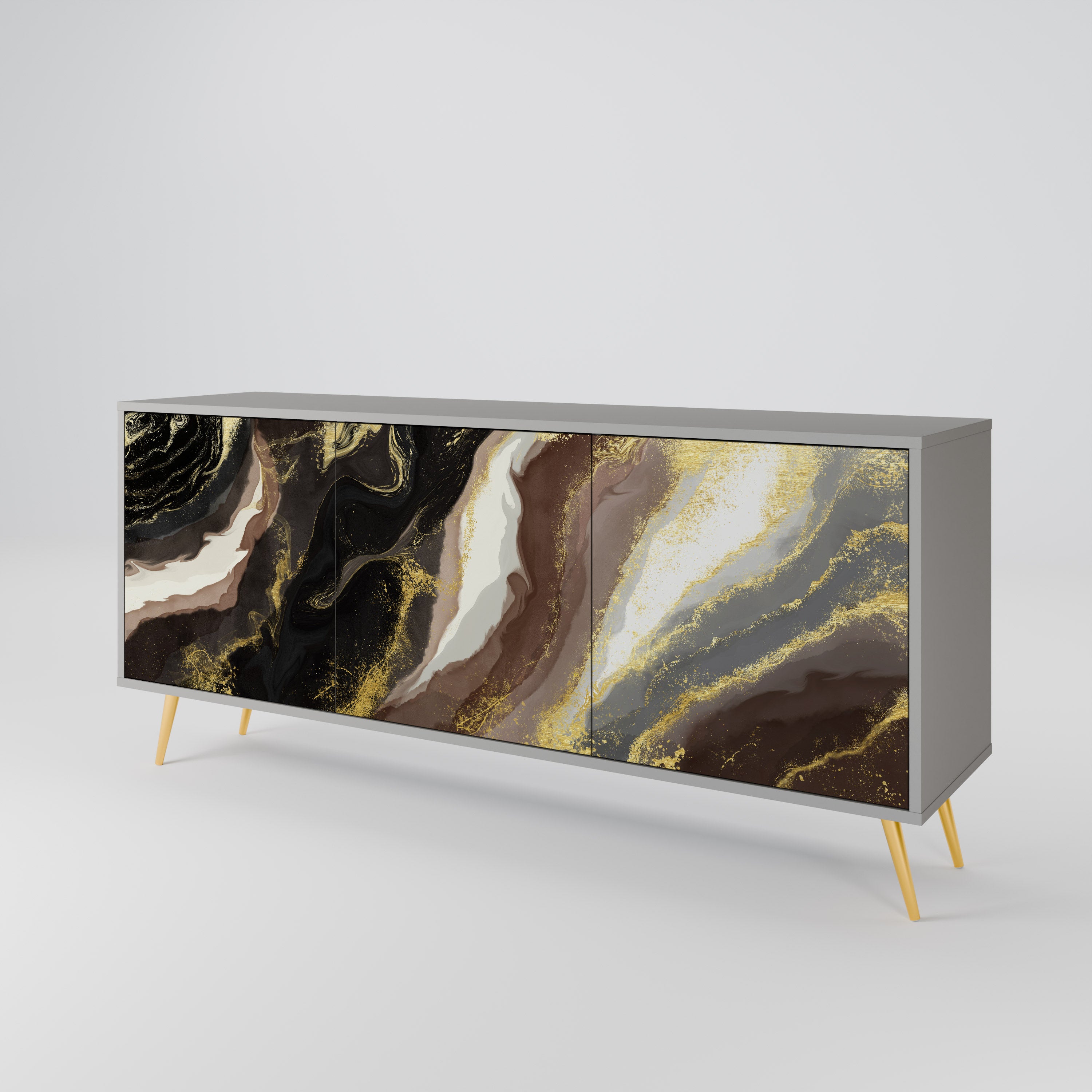 GOLD DUST Komoda 3-drzwiowa korpus Szary