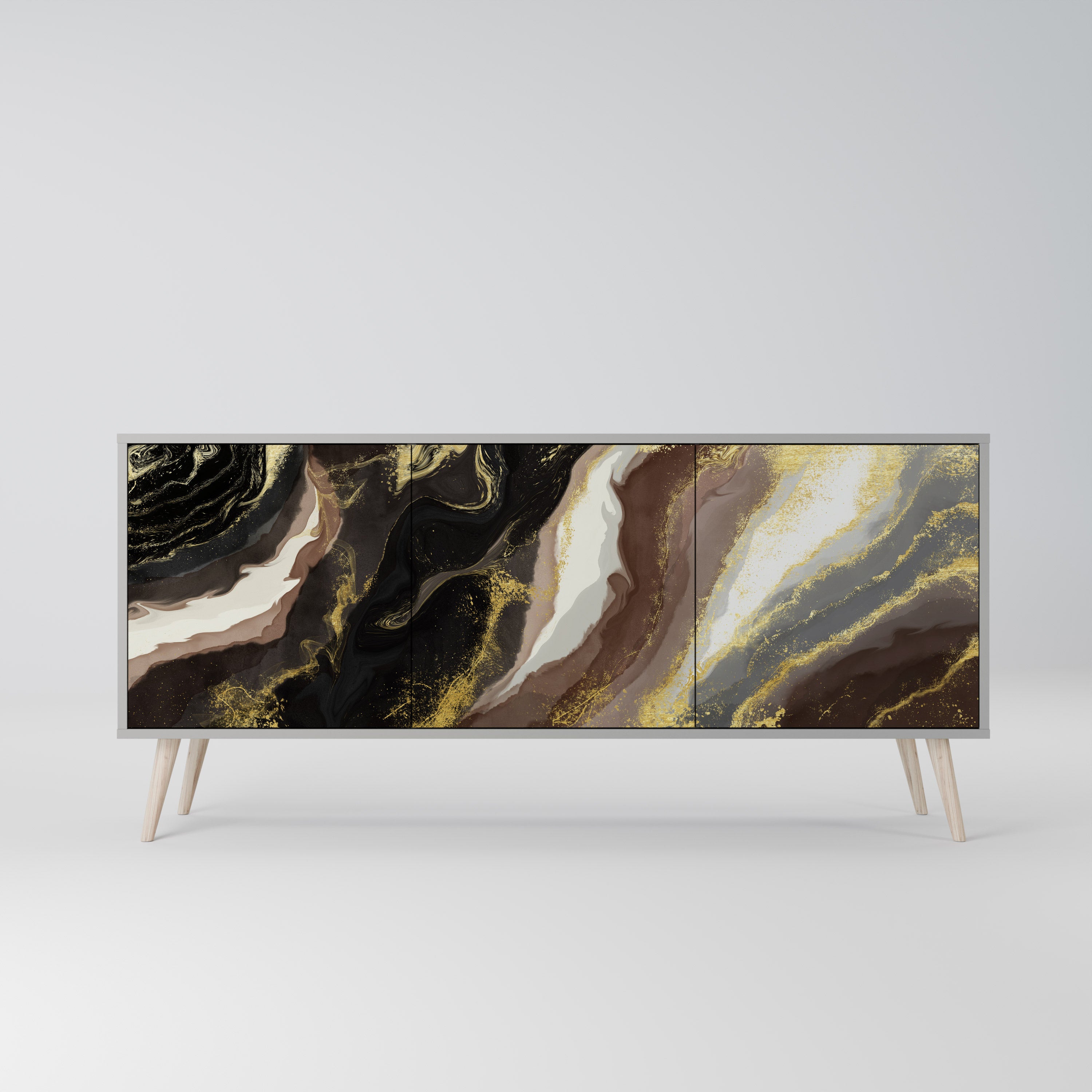 GOLD DUST Komoda 3-drzwiowa korpus Szary