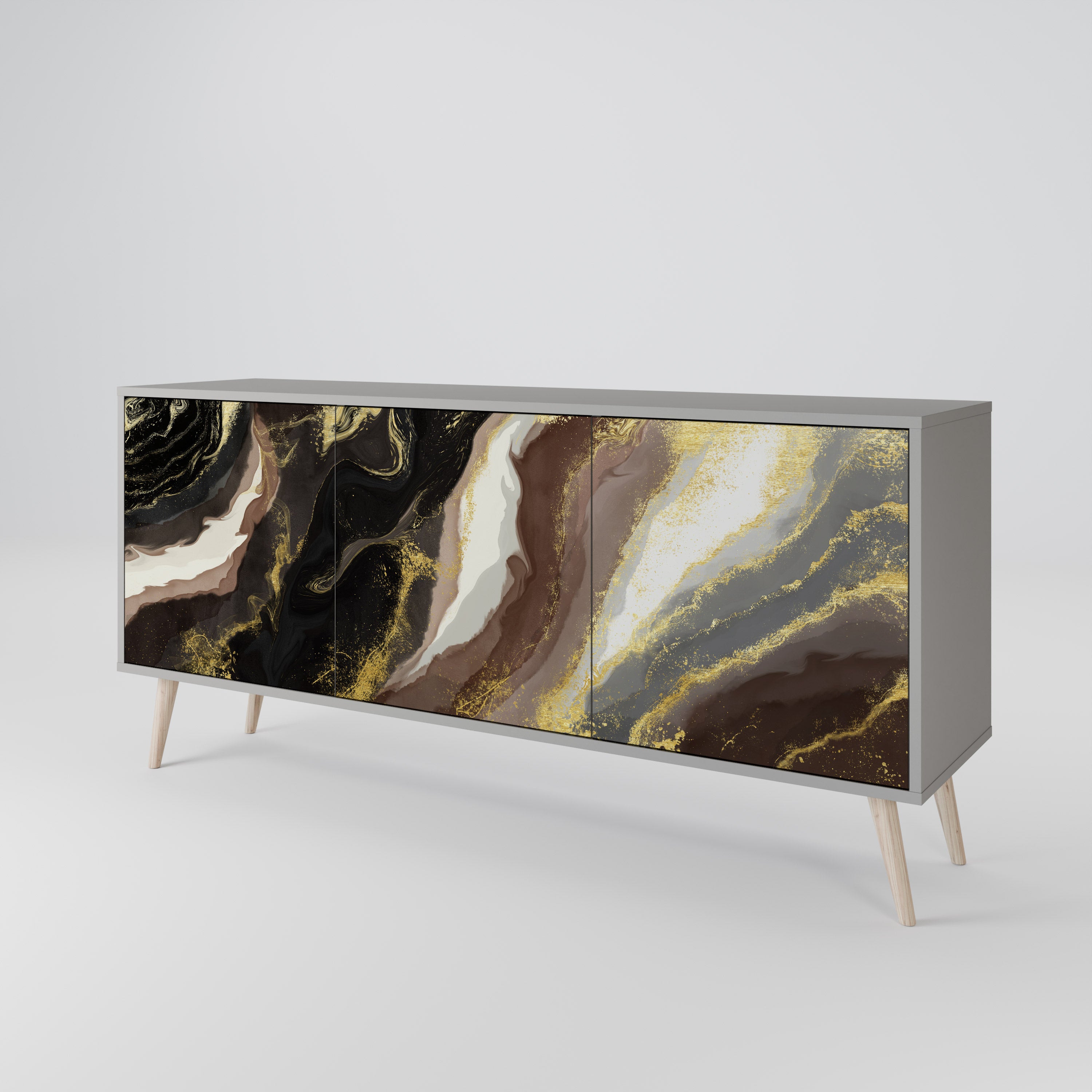 GOLD DUST Komoda 3-drzwiowa korpus Szary