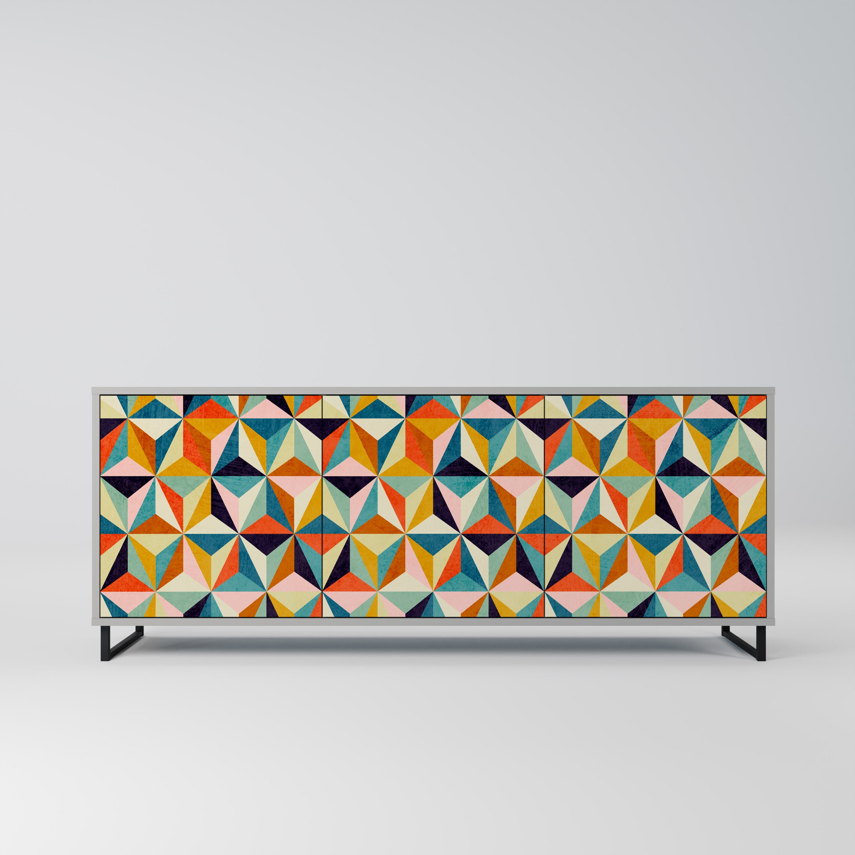 TESSELATE TREASURES Komoda 3-drzwiowa korpus Szary