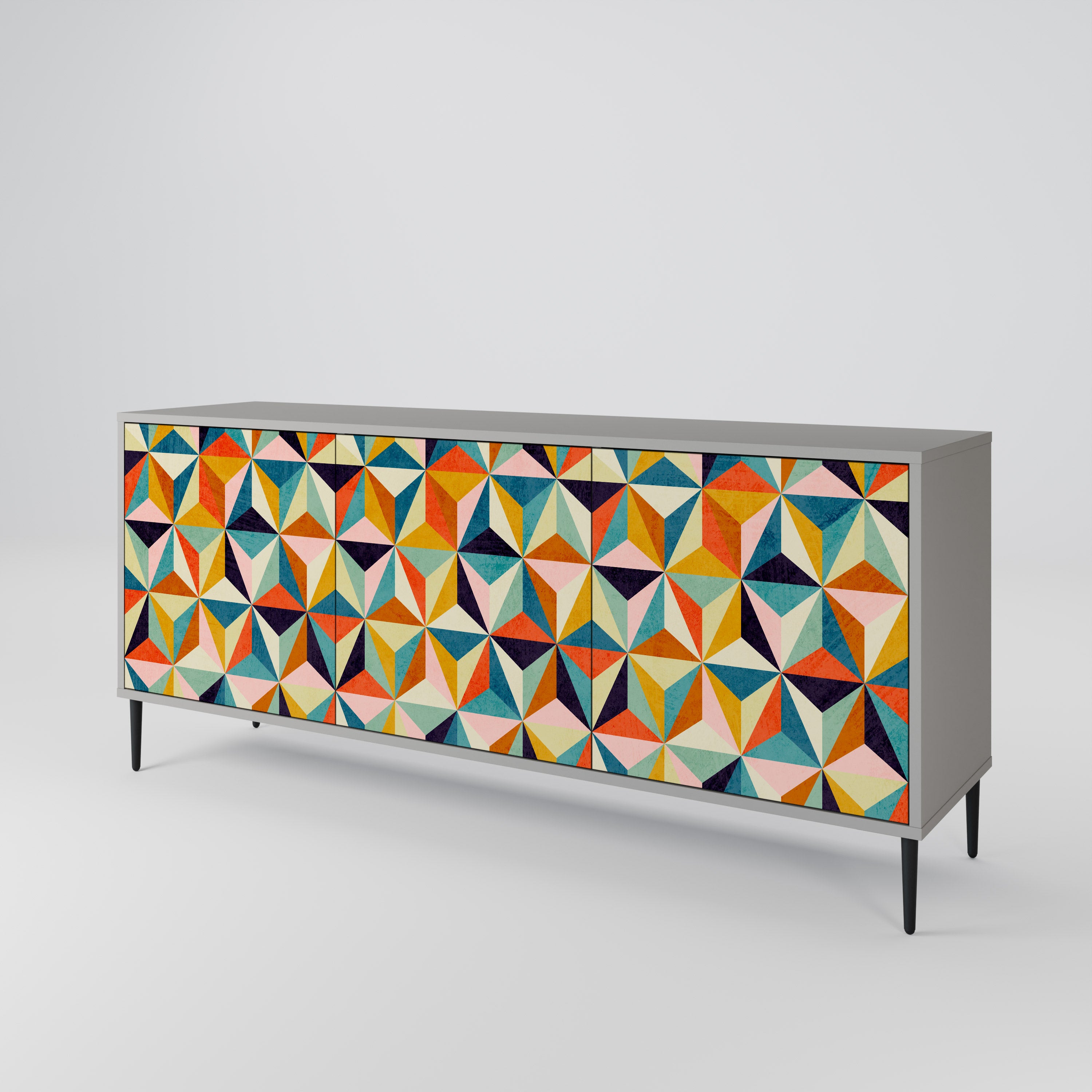 TESSELATE TREASURES Komoda 3-drzwiowa korpus Szary