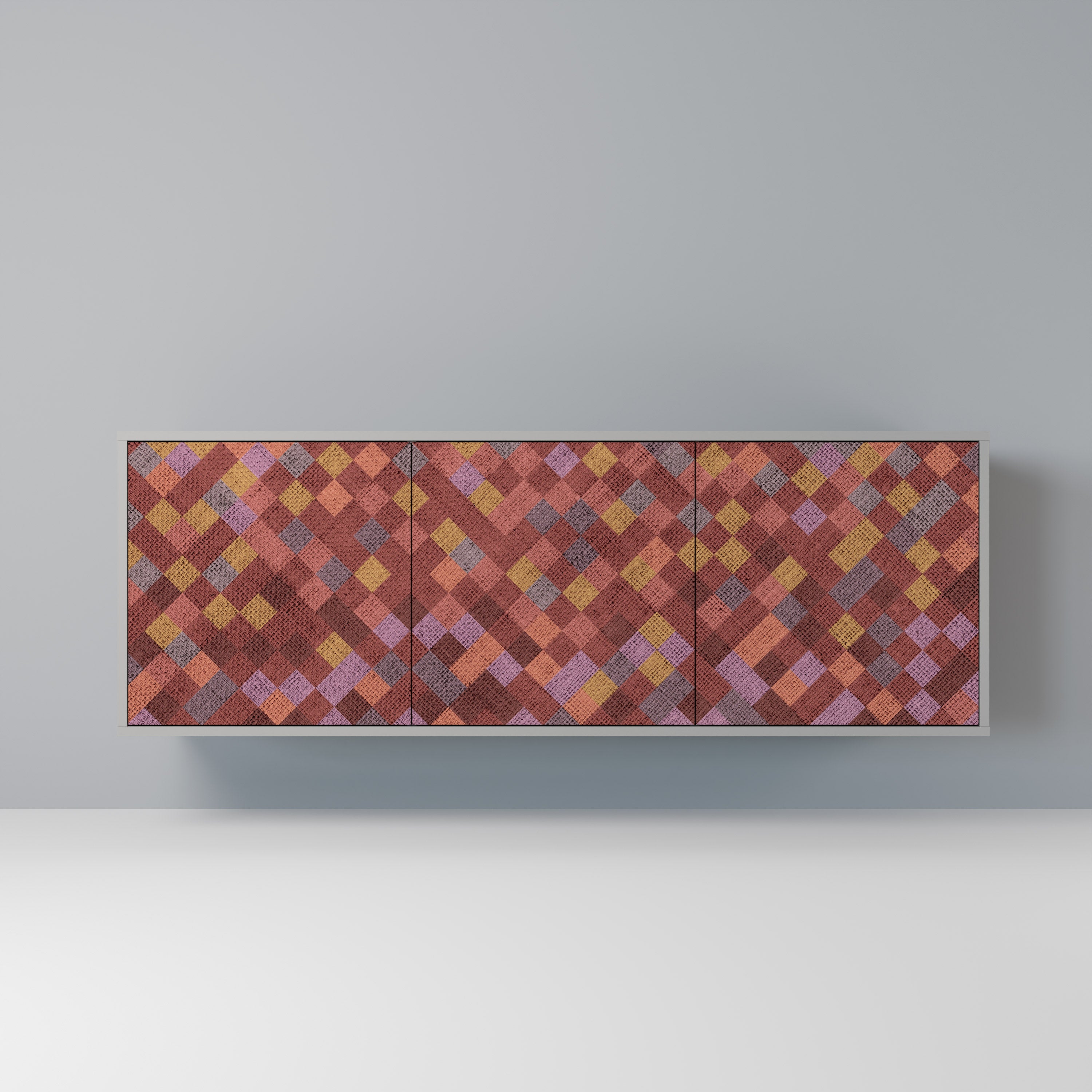 PAINTED SQUARES Komoda 3-drzwiowa korpus Szary