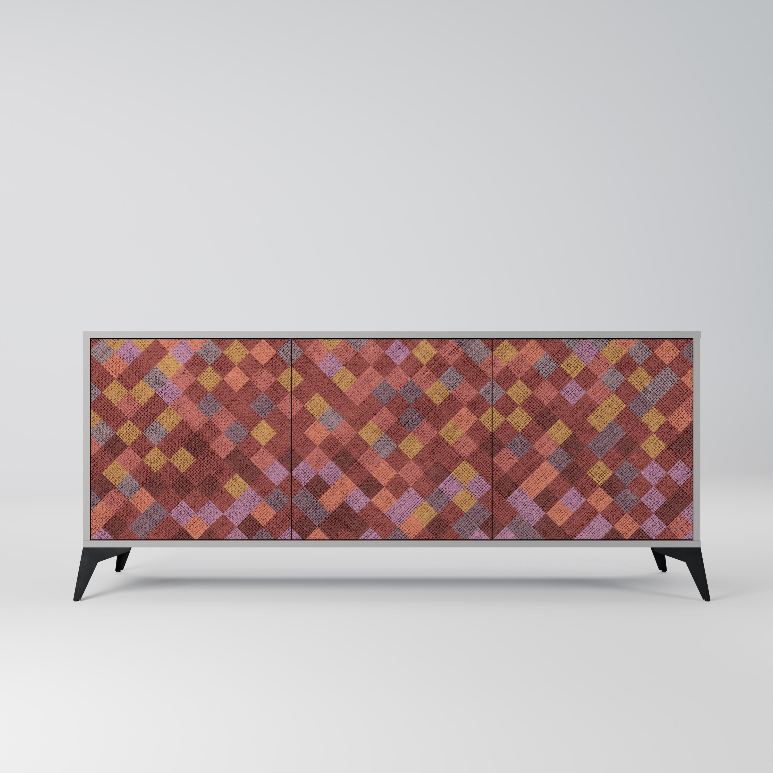 PAINTED SQUARES Komoda 3-drzwiowa korpus Szary