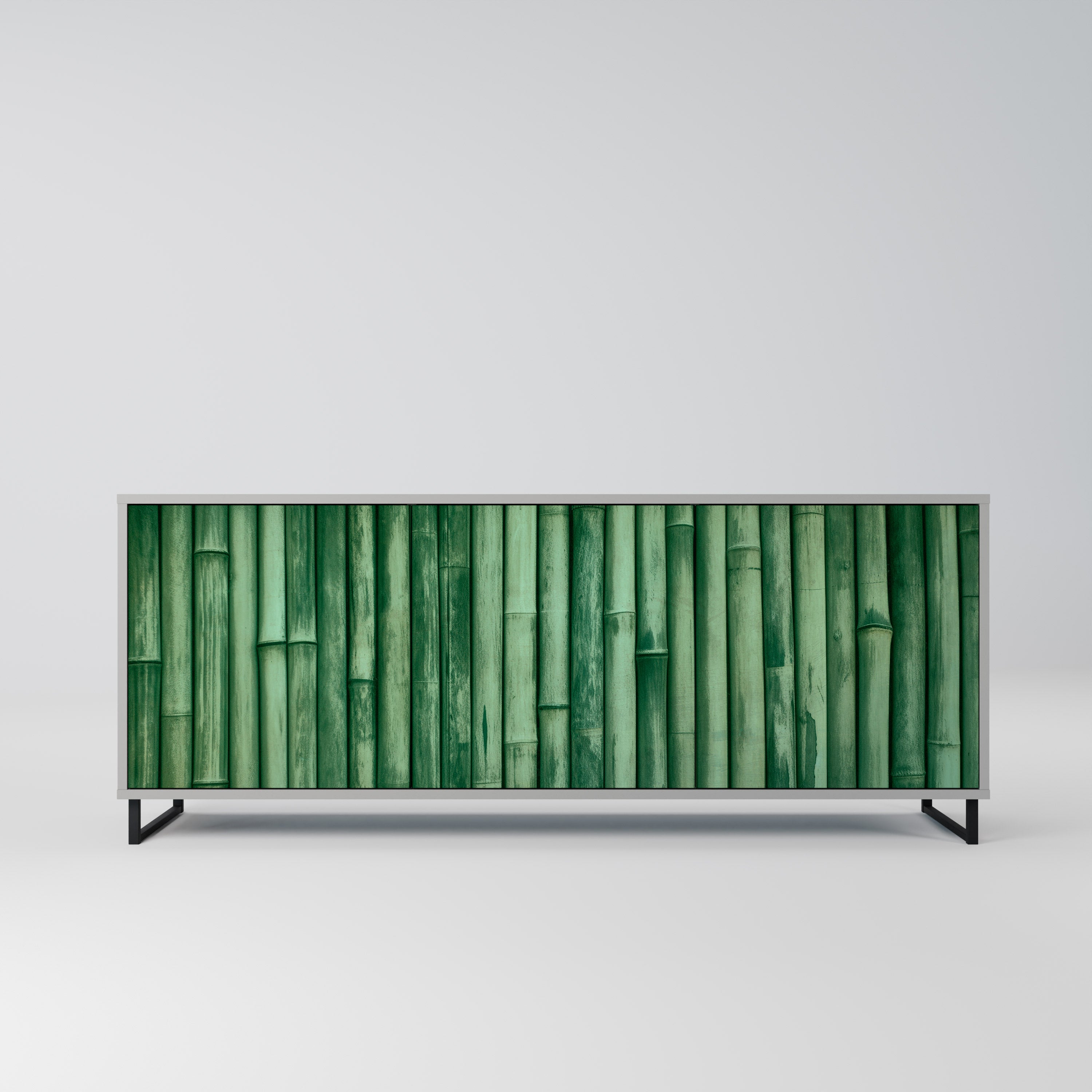 NATURAL GREEN Komoda 3-drzwiowa korpus Szary