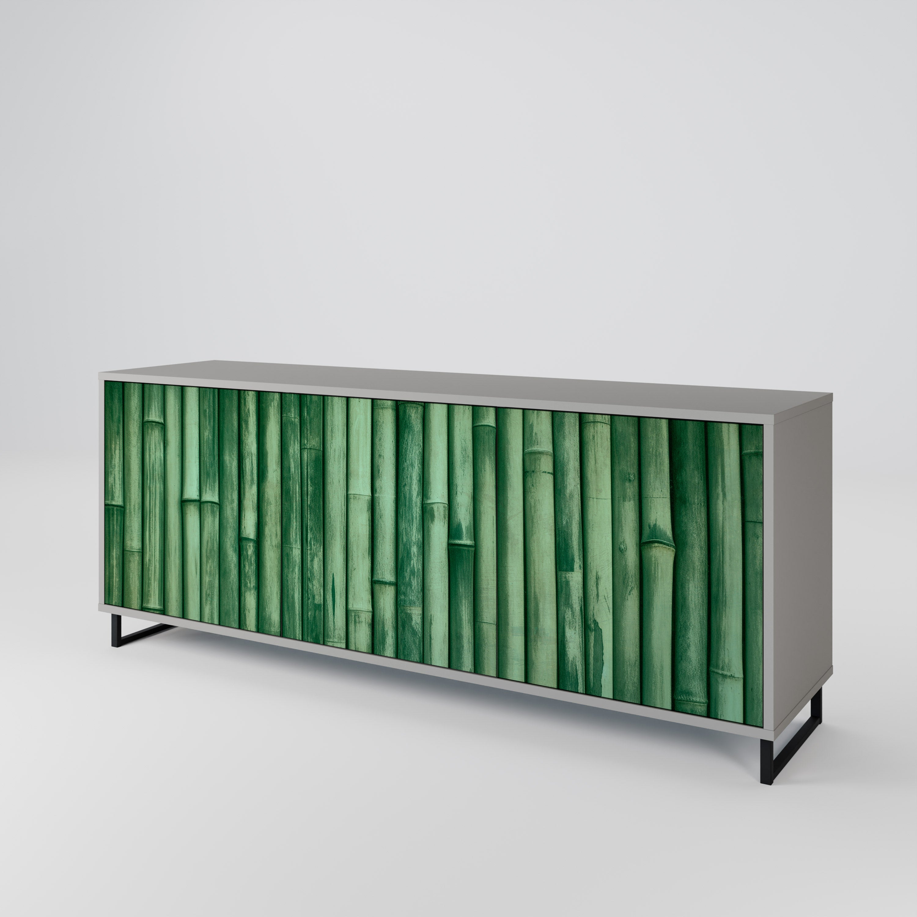NATURAL GREEN Komoda 3-drzwiowa korpus Szary