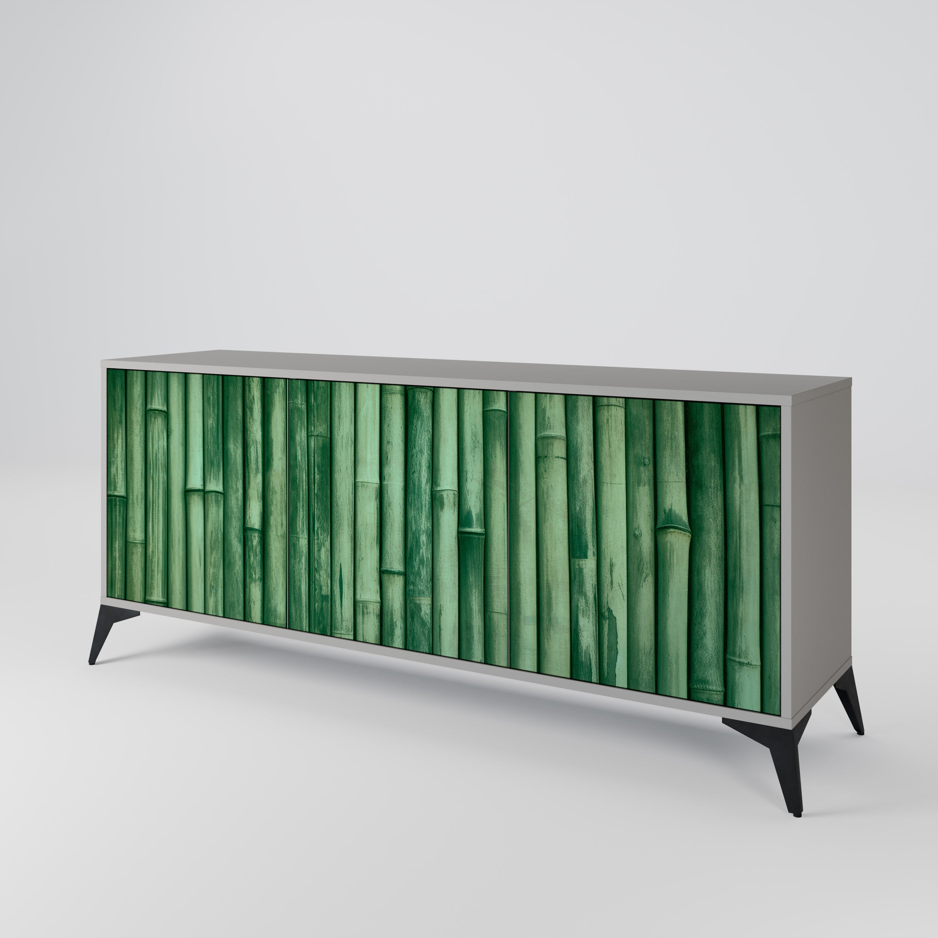 NATURAL GREEN Komoda 3-drzwiowa korpus Szary