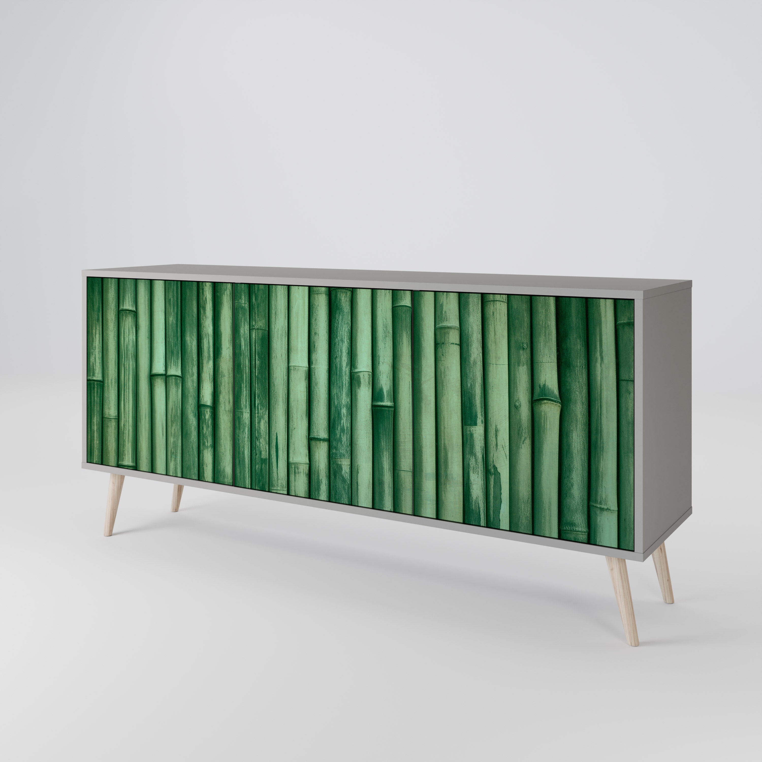 NATURAL GREEN Komoda 3-drzwiowa korpus Szary