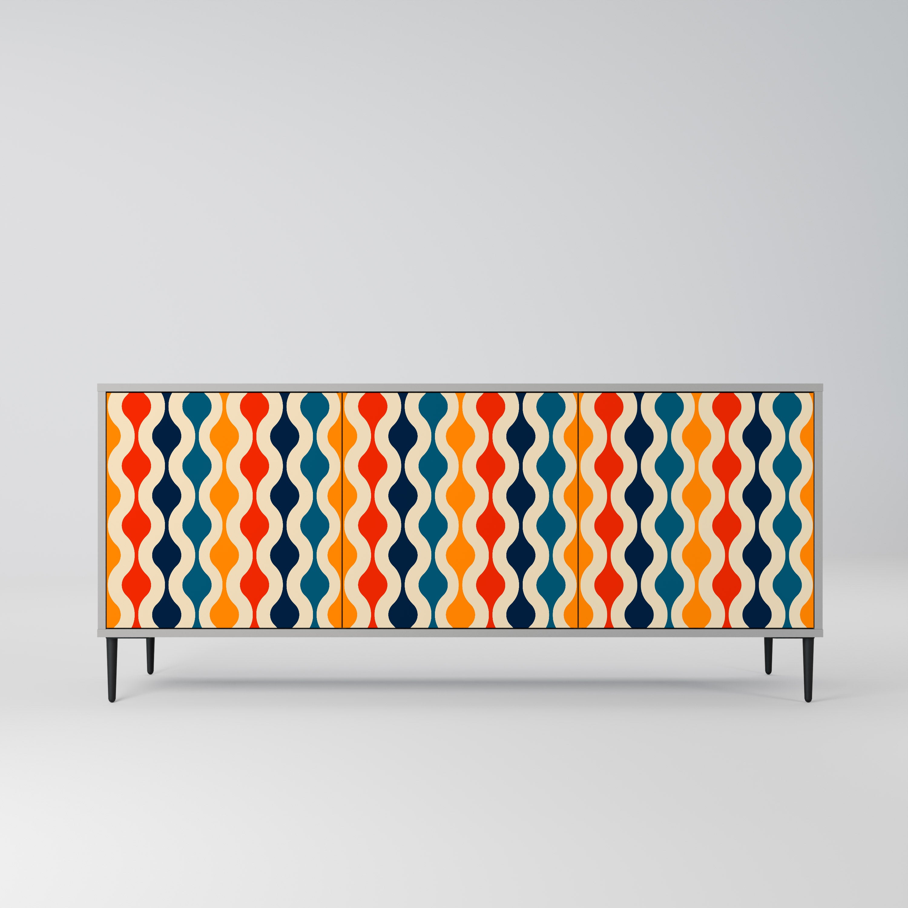 COLORFUL NOSTALGIA Komoda 3-drzwiowa korpus Szary
