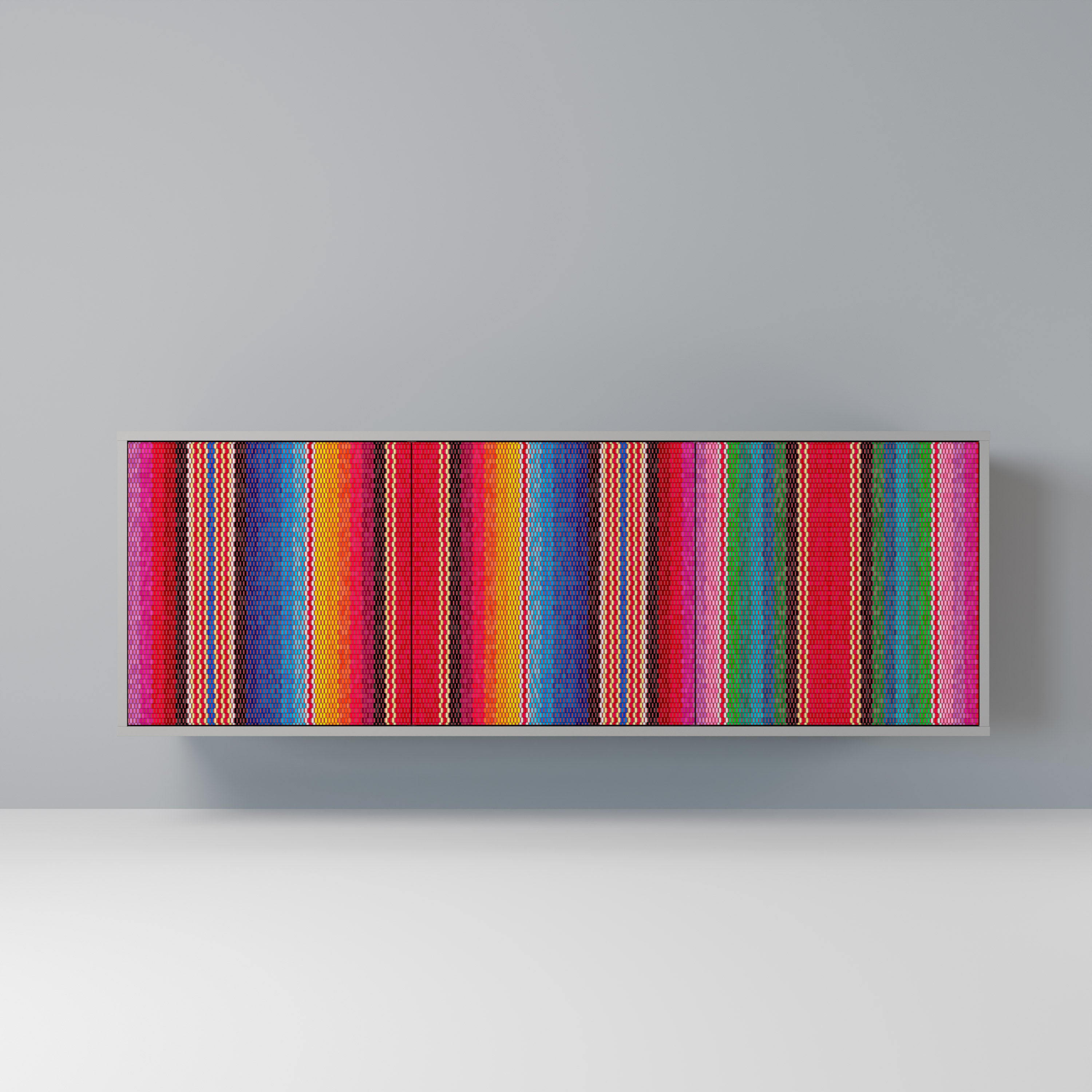 ETHNIC MEXICAN Komoda 3-drzwiowa korpus Szary