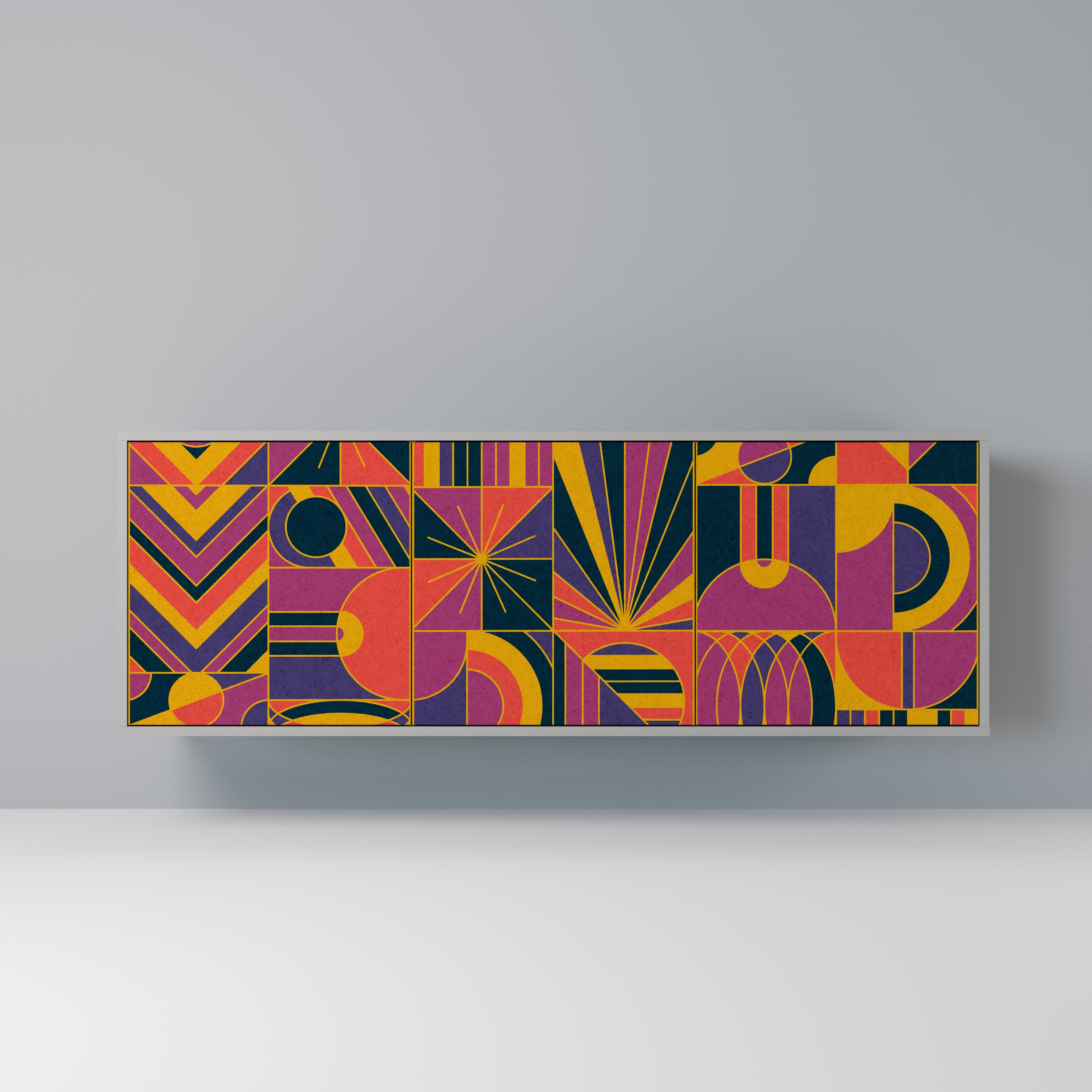 ELECTRIC PATTERNS Komoda 3-drzwiowa korpus Szary