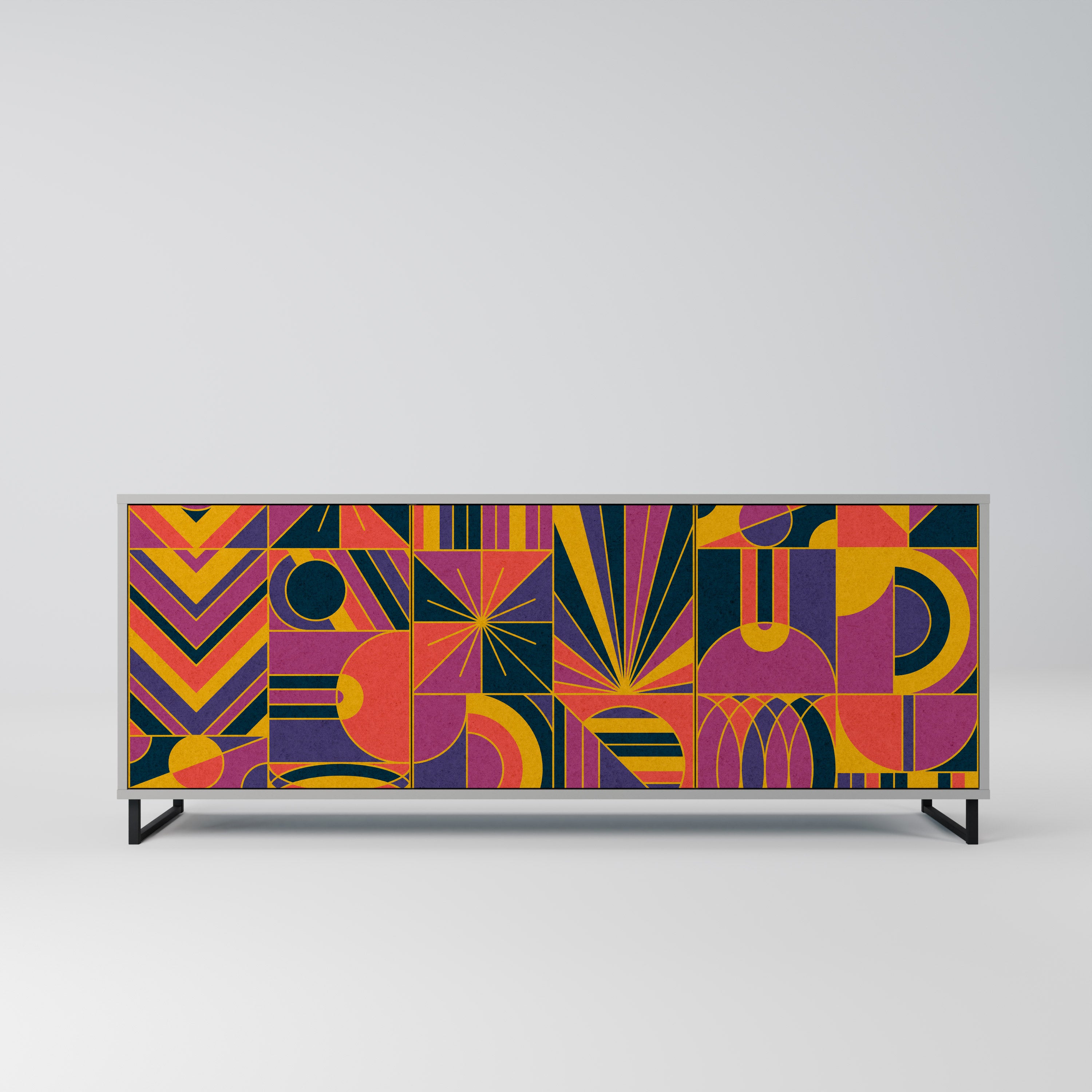 ELECTRIC PATTERNS Komoda 3-drzwiowa korpus Szary