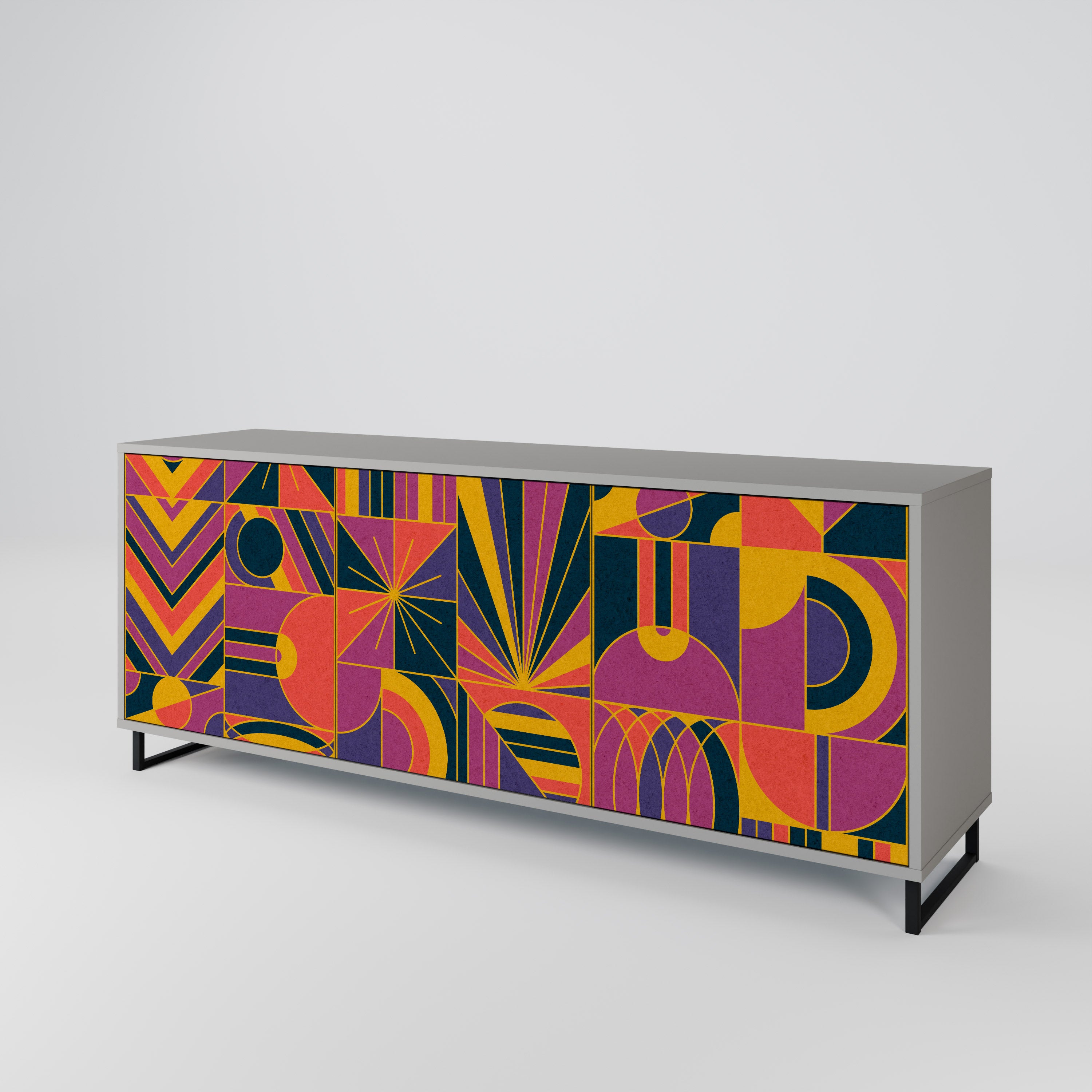 ELECTRIC PATTERNS Komoda 3-drzwiowa korpus Szary