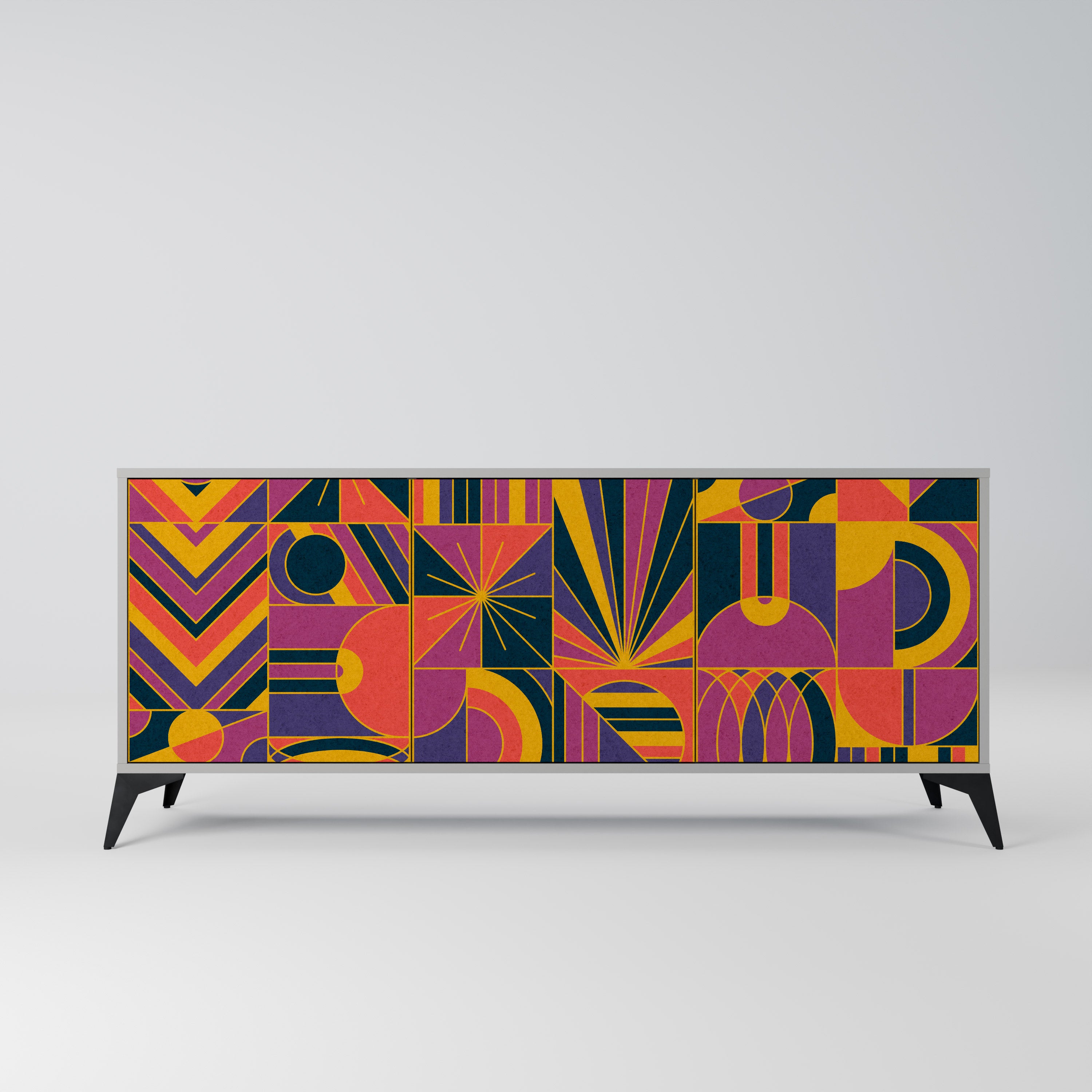 ELECTRIC PATTERNS Komoda 3-drzwiowa korpus Szary