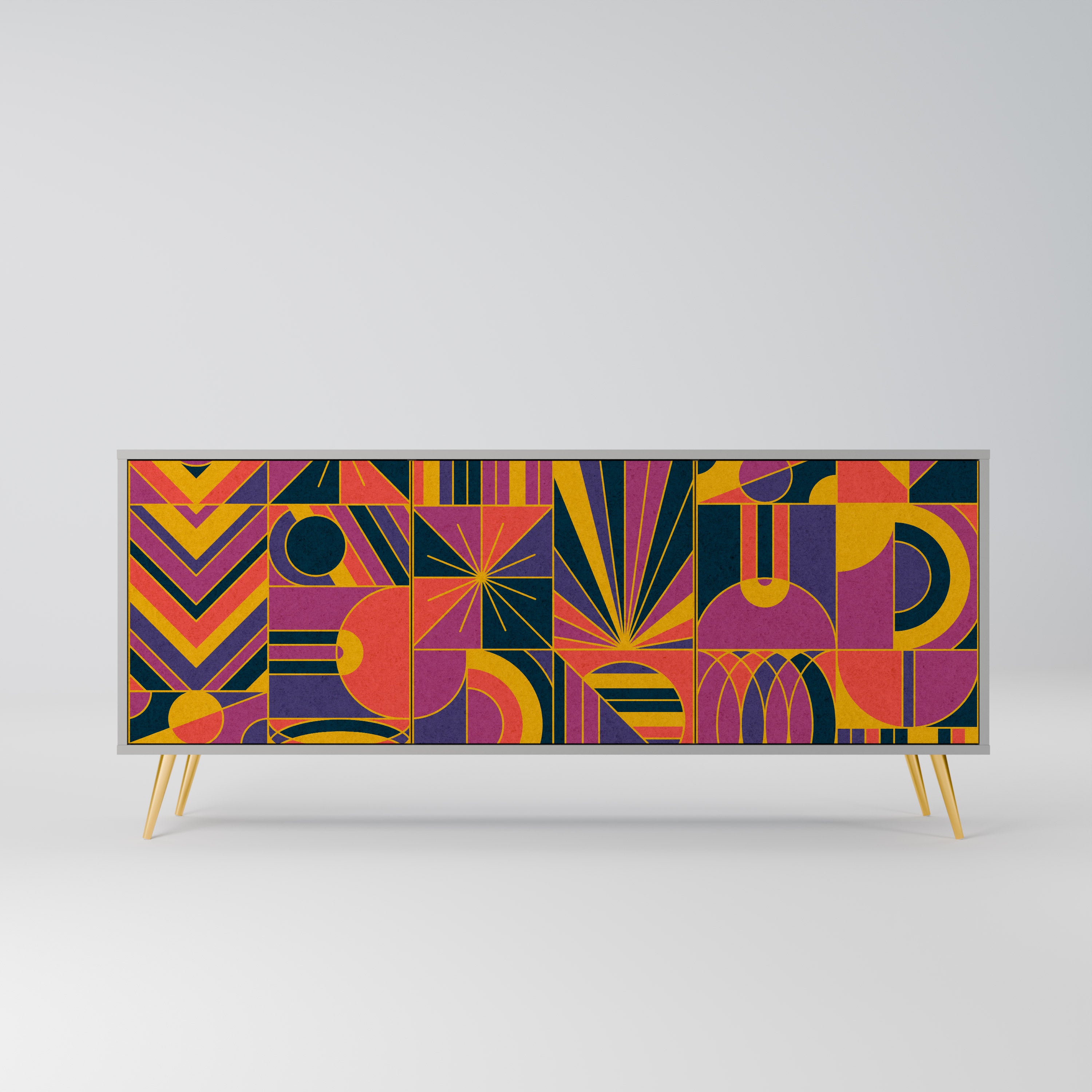 ELECTRIC PATTERNS Komoda 3-drzwiowa korpus Szary