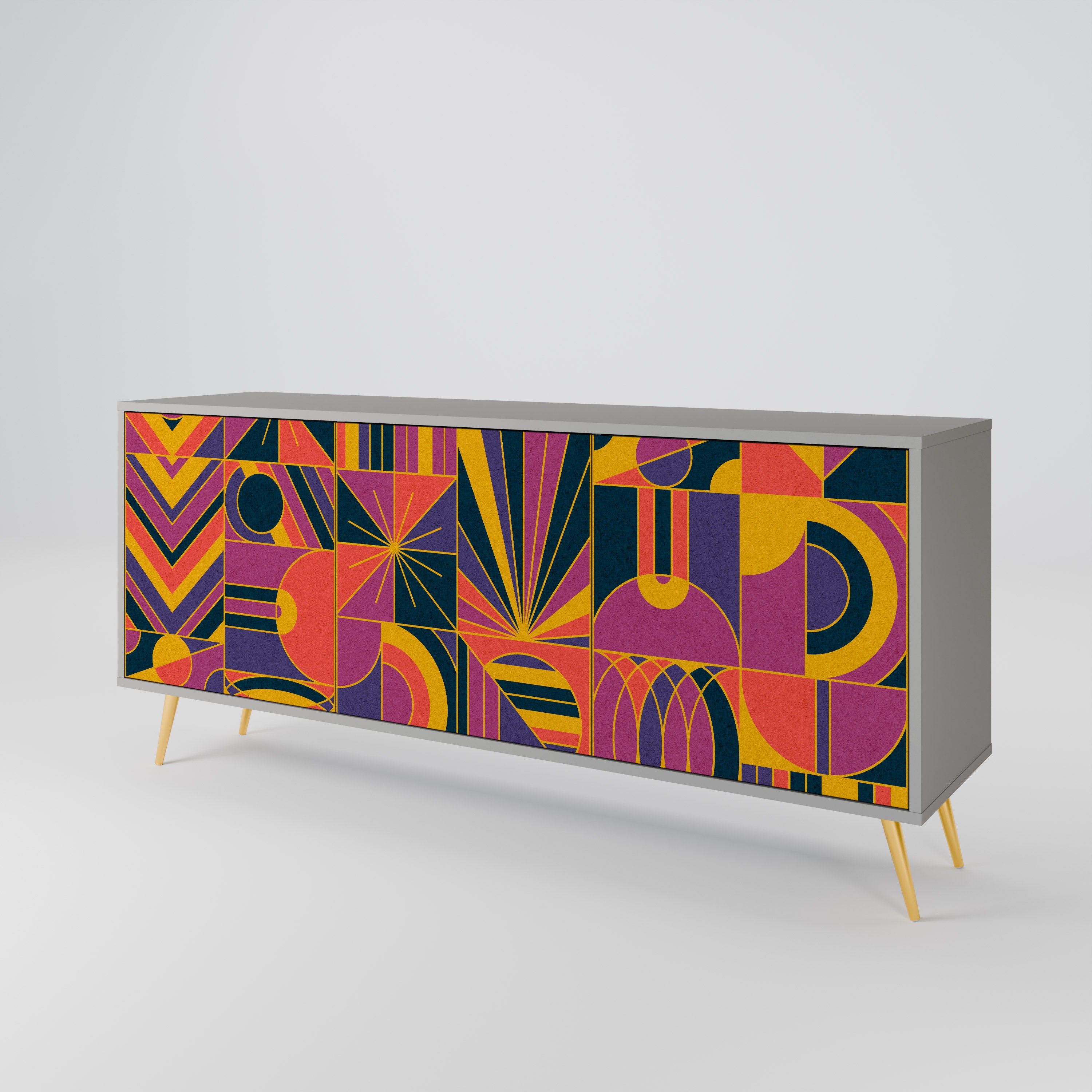 ELECTRIC PATTERNS Komoda 3-drzwiowa korpus Szary