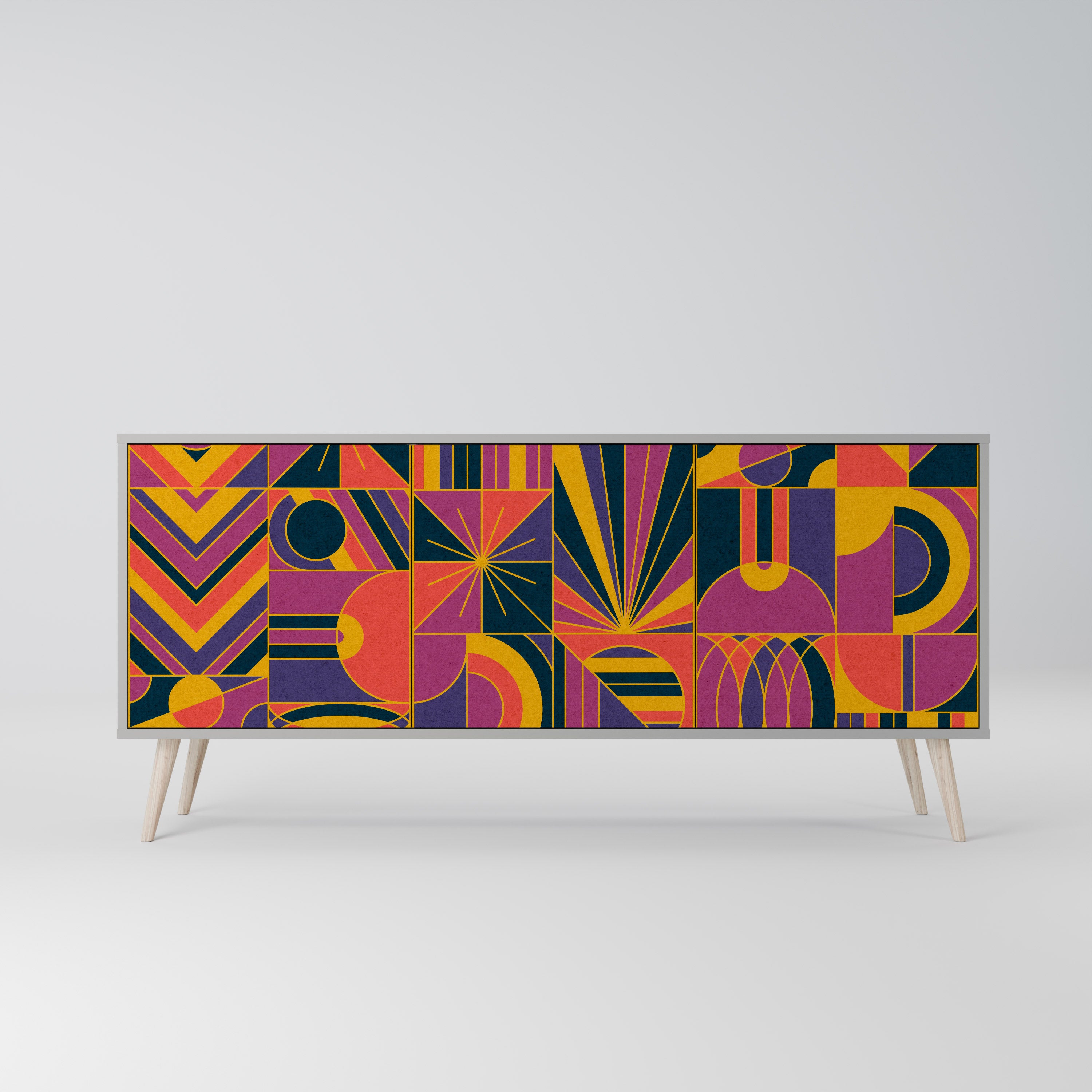 ELECTRIC PATTERNS Komoda 3-drzwiowa korpus Szary