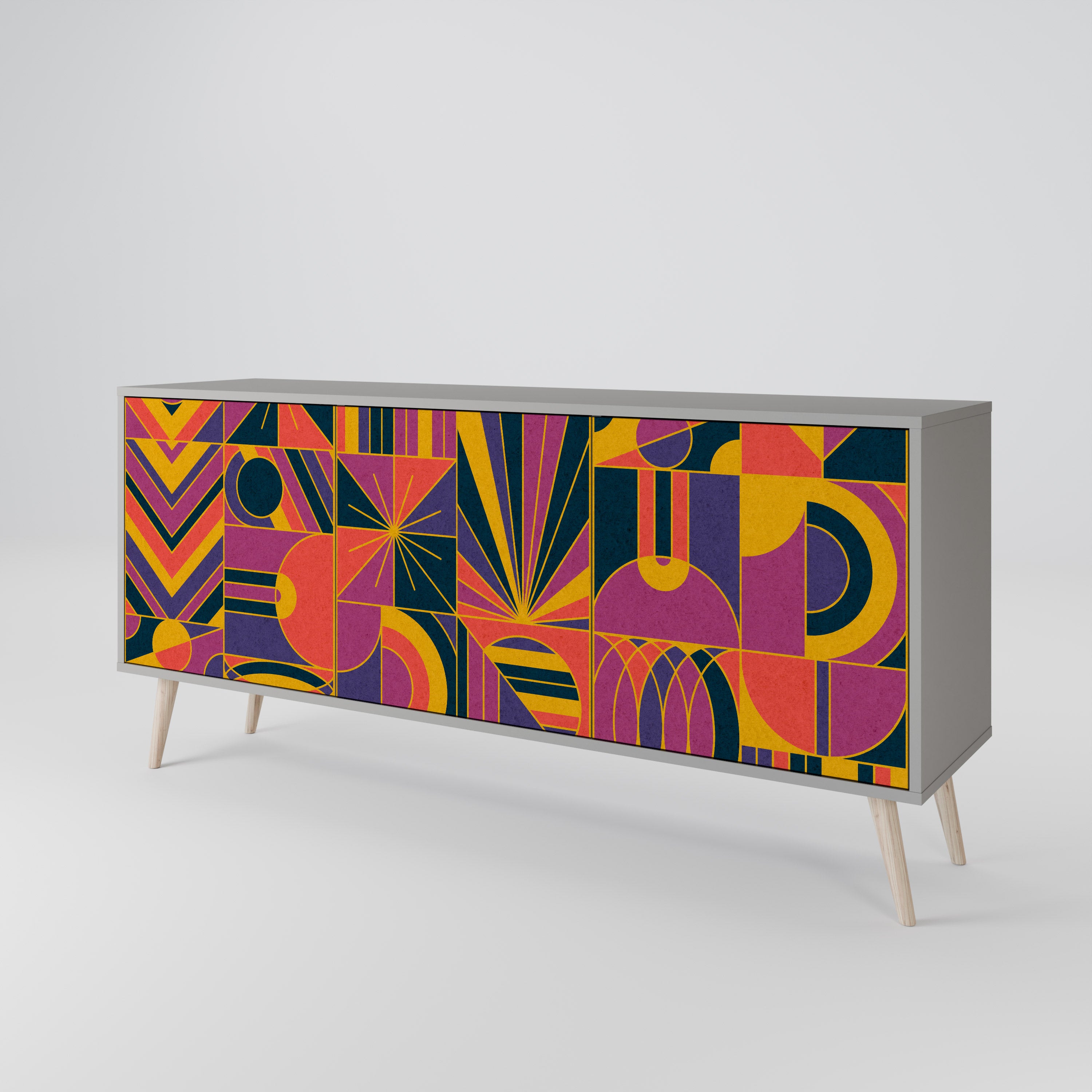 ELECTRIC PATTERNS Komoda 3-drzwiowa korpus Szary