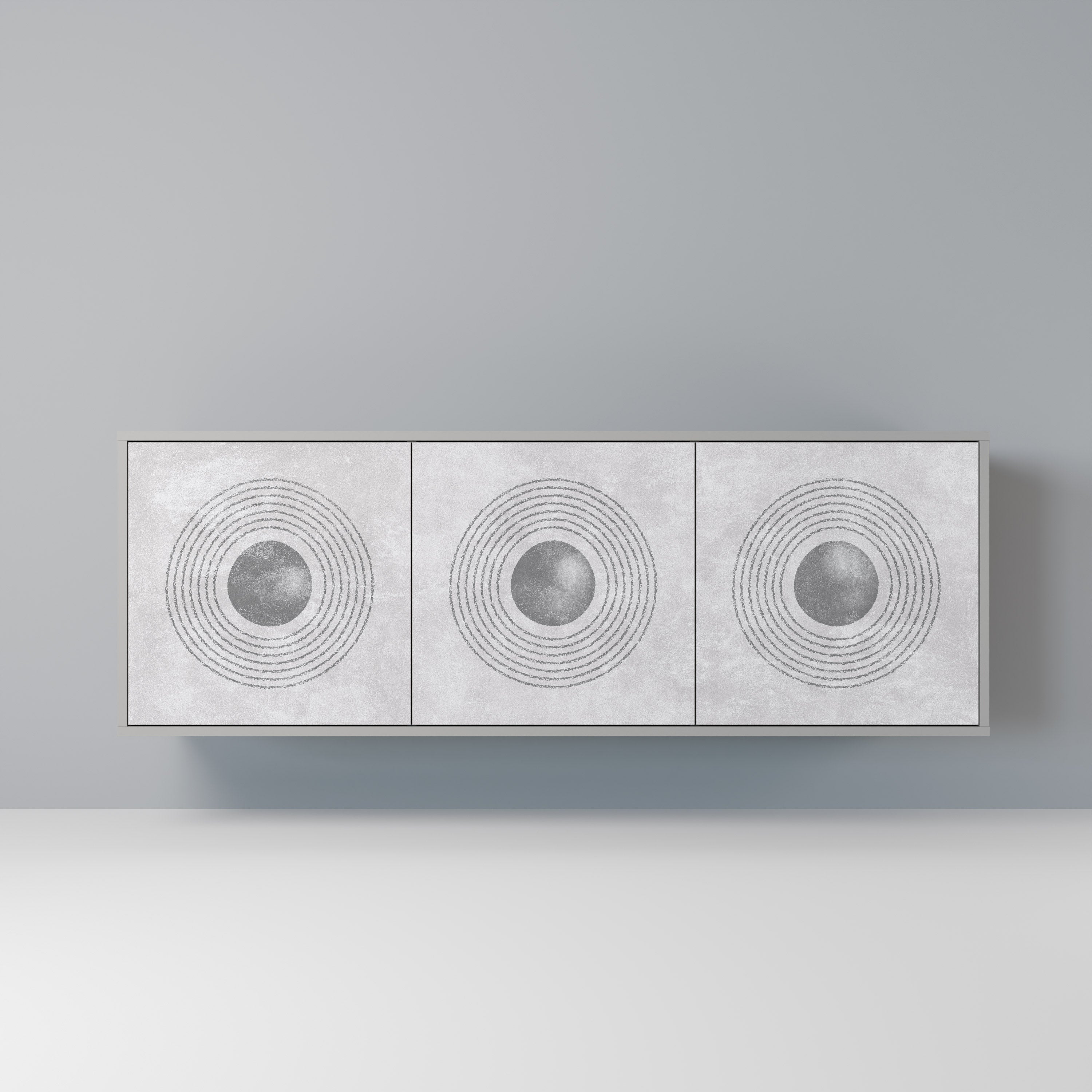 SOLID CIRCLES Komoda 3-drzwiowa korpus Szary