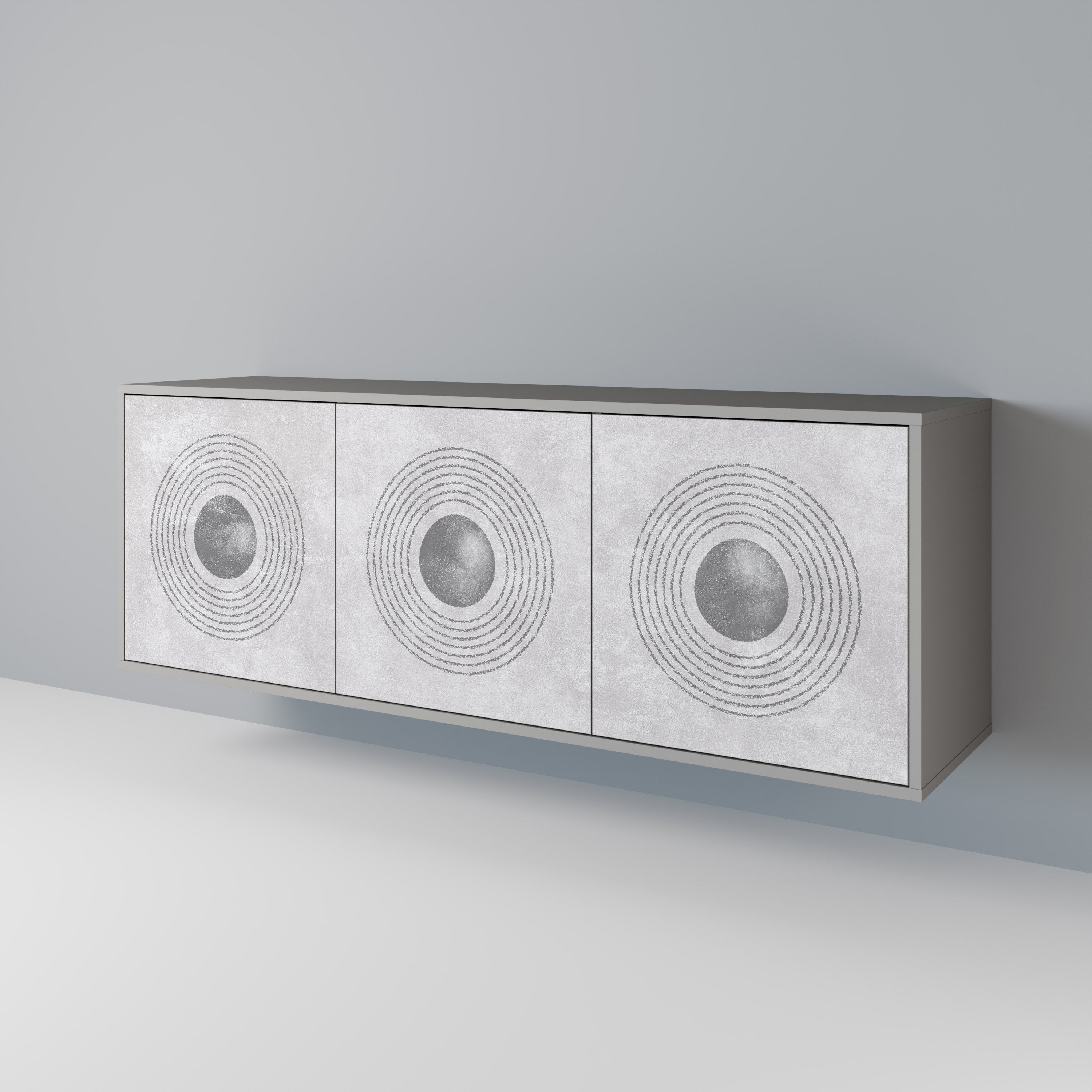 SOLID CIRCLES Komoda 3-drzwiowa korpus Szary