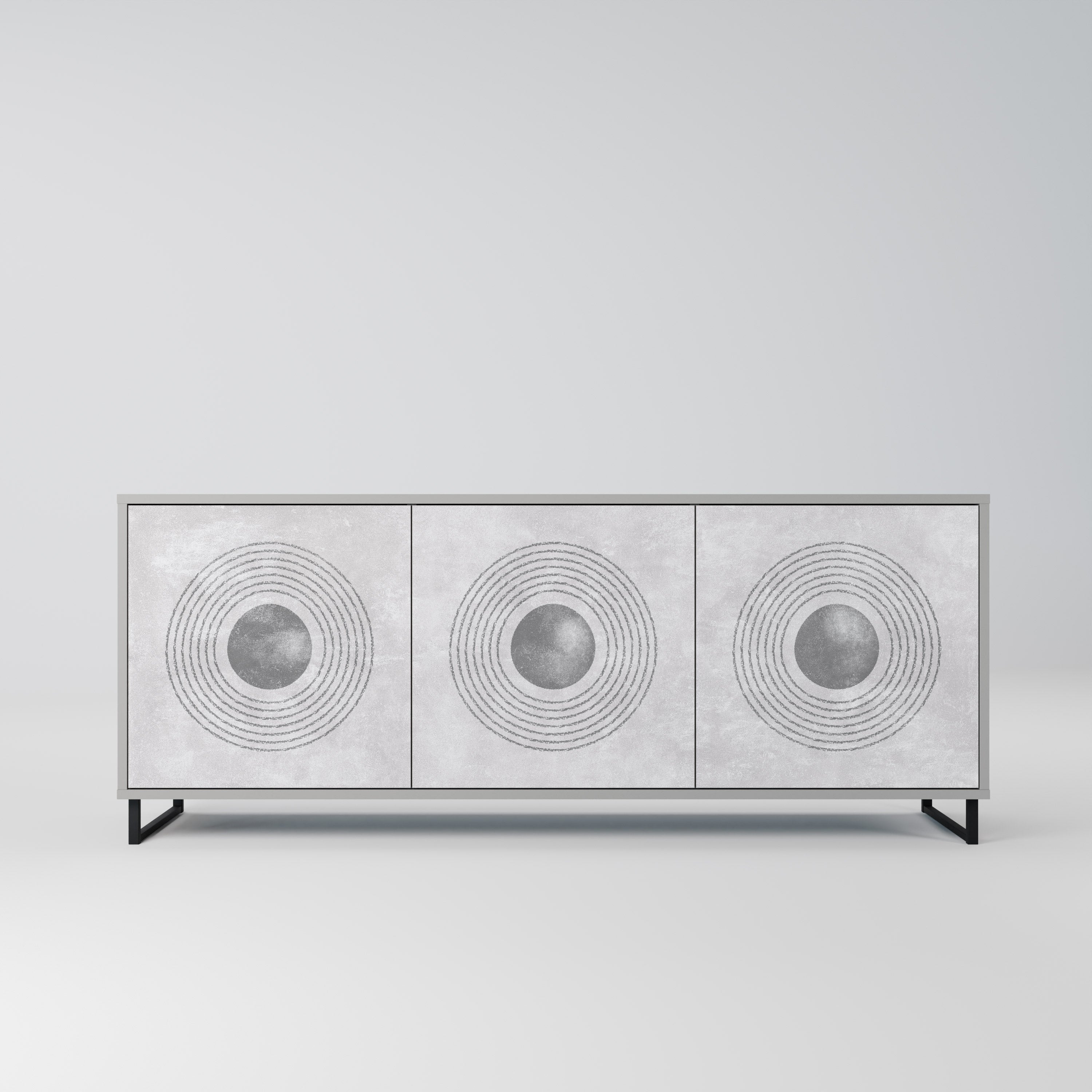 SOLID CIRCLES Komoda 3-drzwiowa korpus Szary