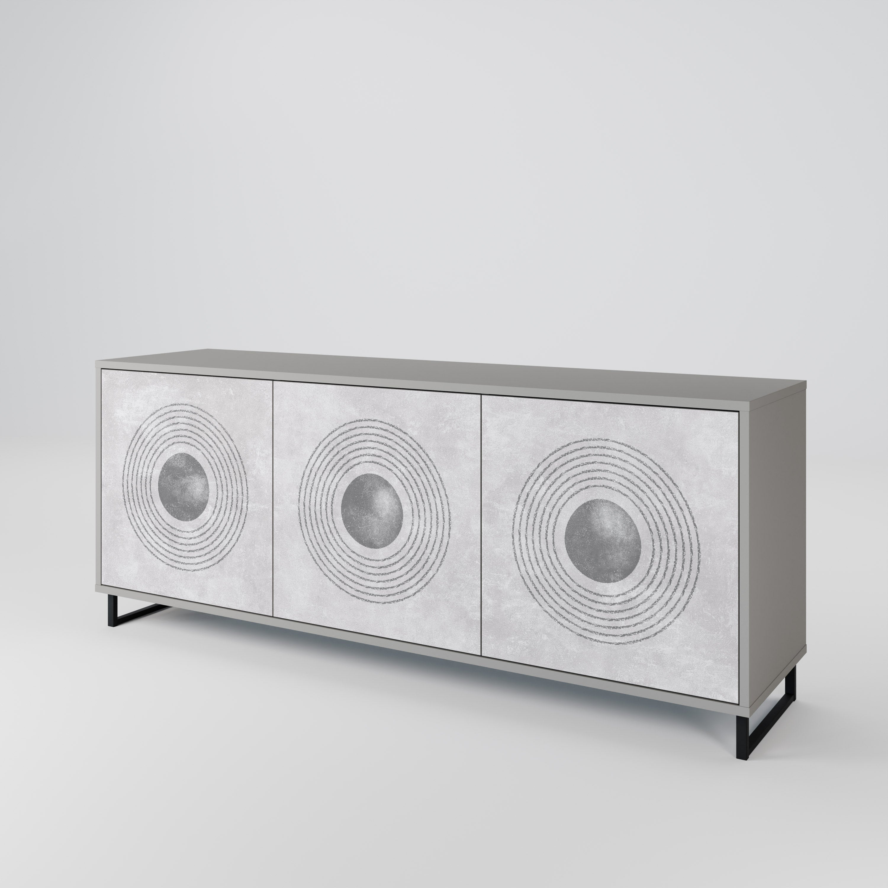 SOLID CIRCLES Komoda 3-drzwiowa korpus Szary