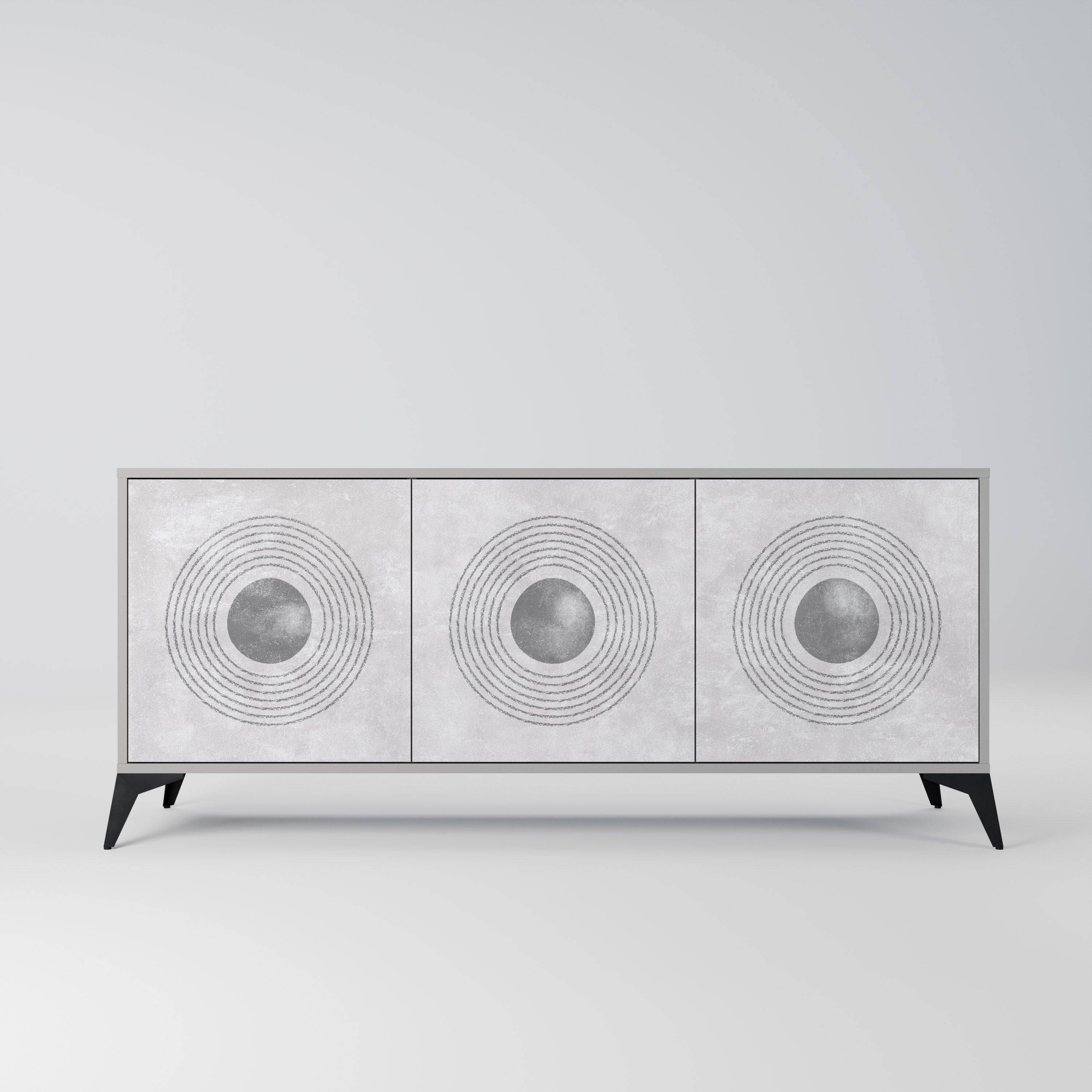 SOLID CIRCLES Komoda 3-drzwiowa korpus Szary
