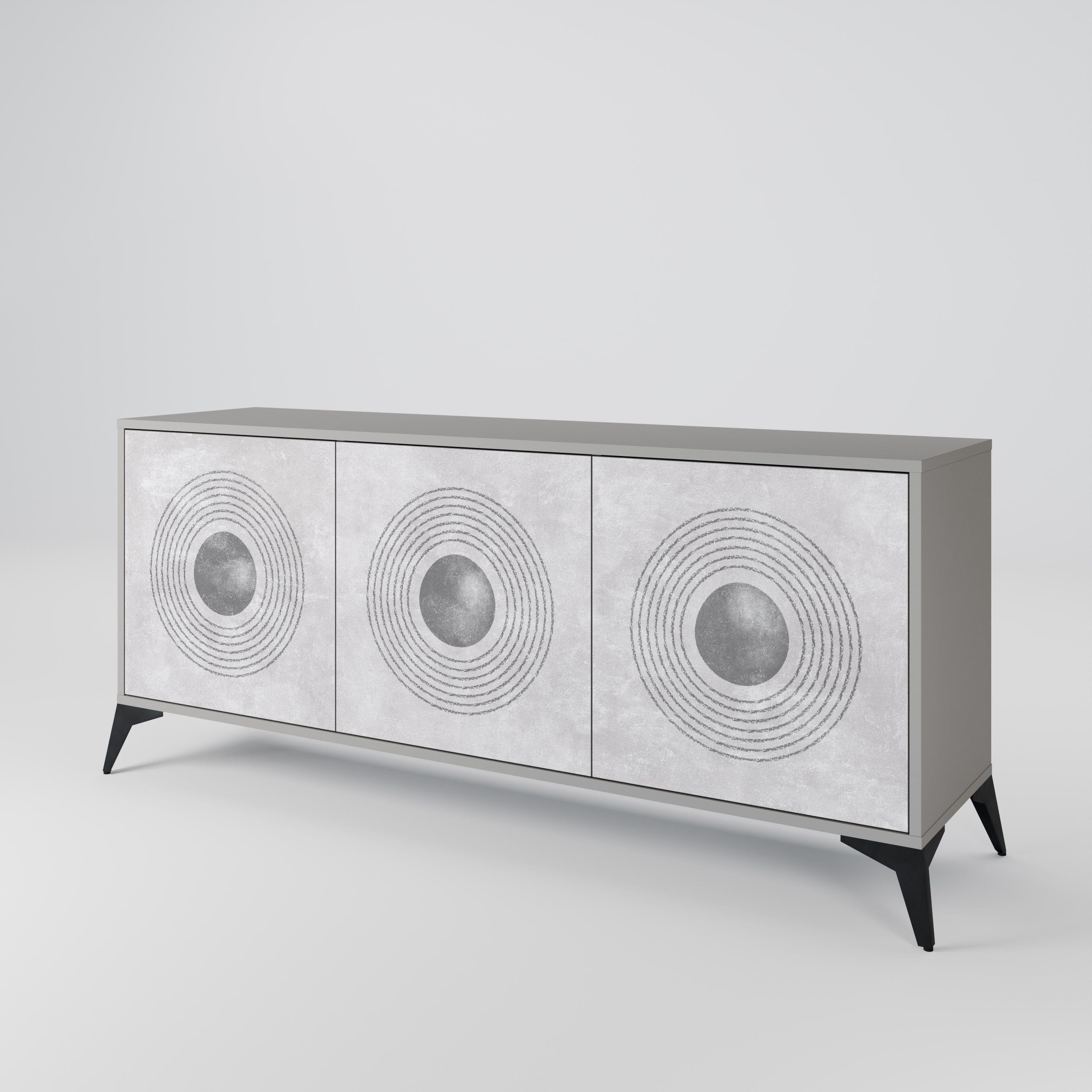 SOLID CIRCLES Komoda 3-drzwiowa korpus Szary