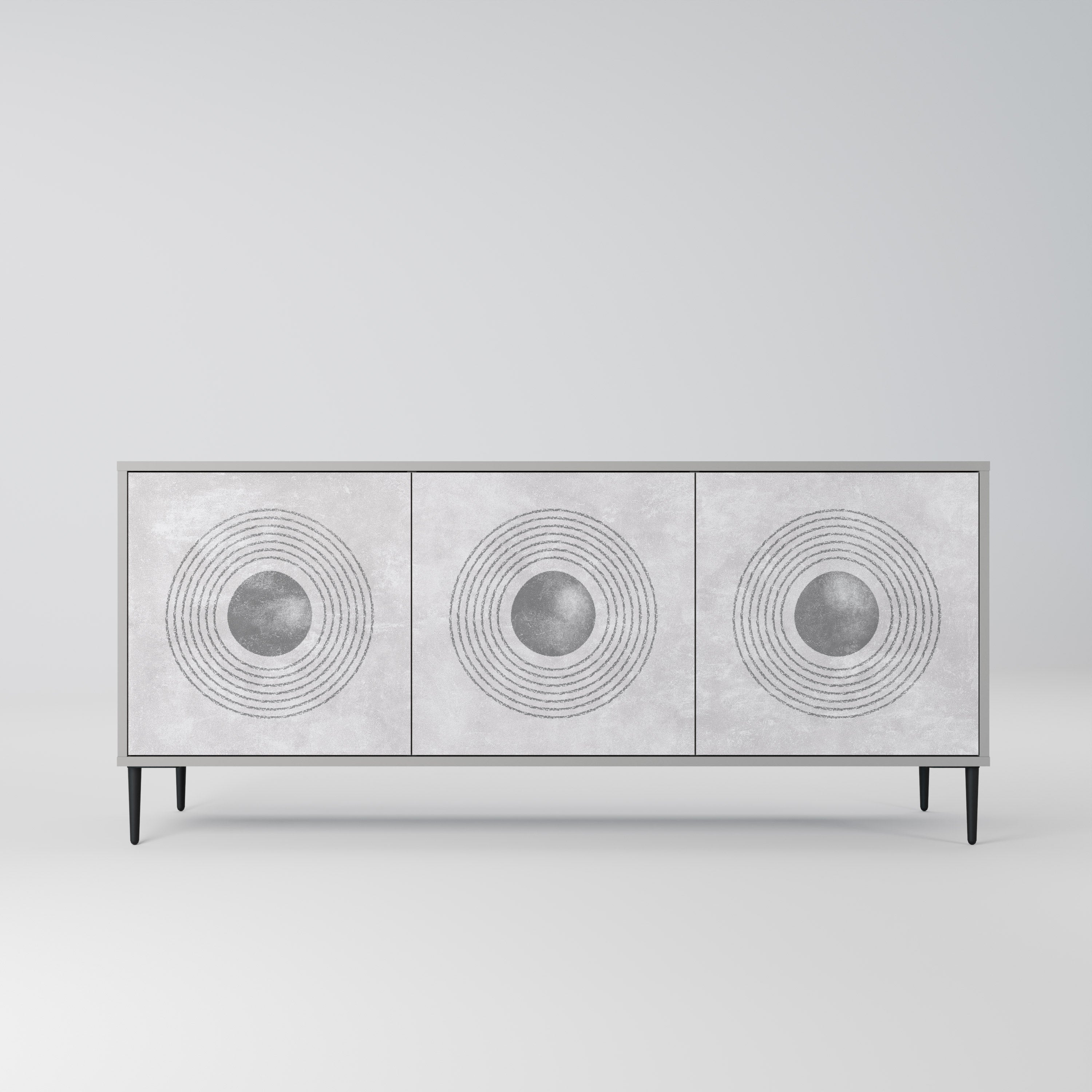 SOLID CIRCLES Komoda 3-drzwiowa korpus Szary