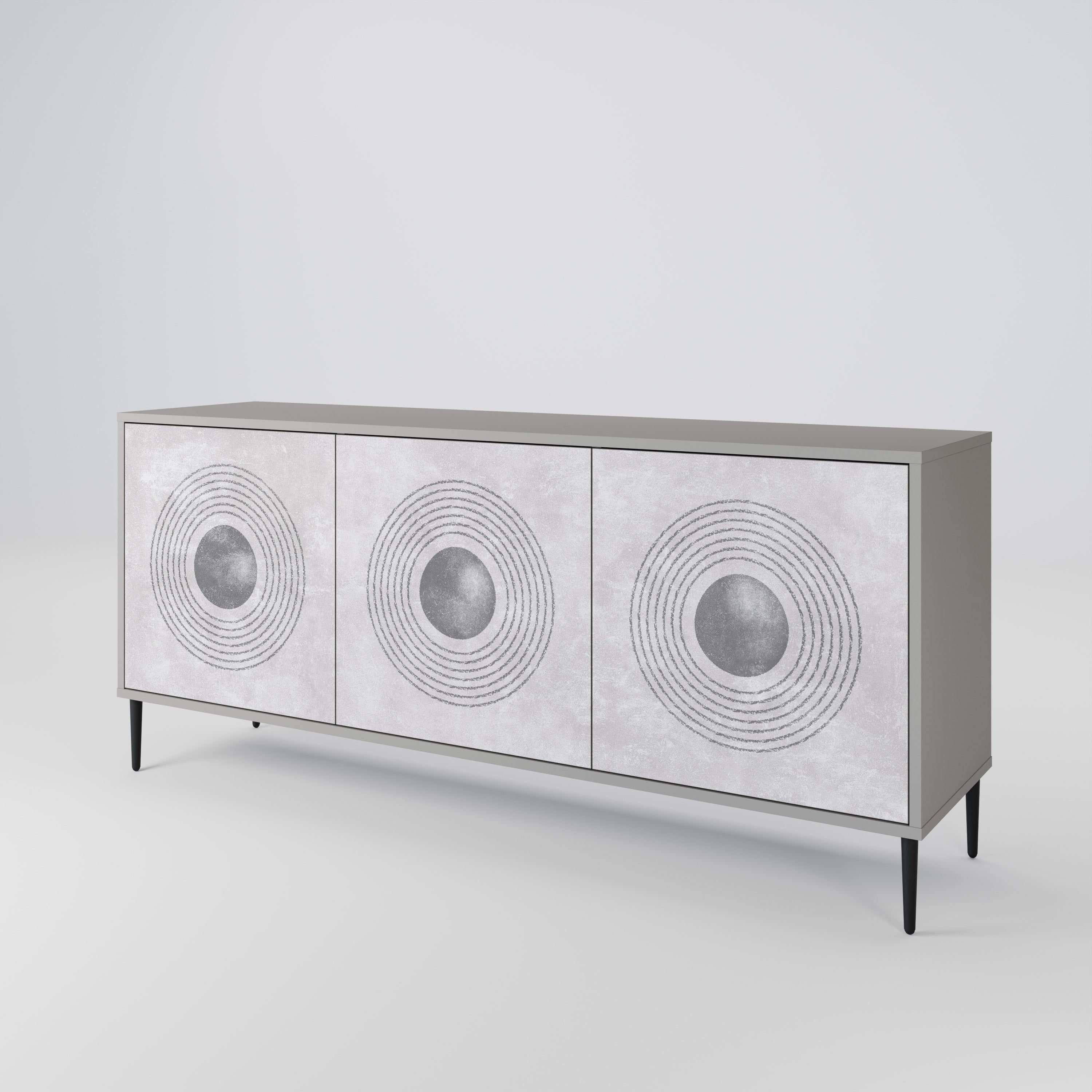 SOLID CIRCLES Komoda 3-drzwiowa korpus Szary