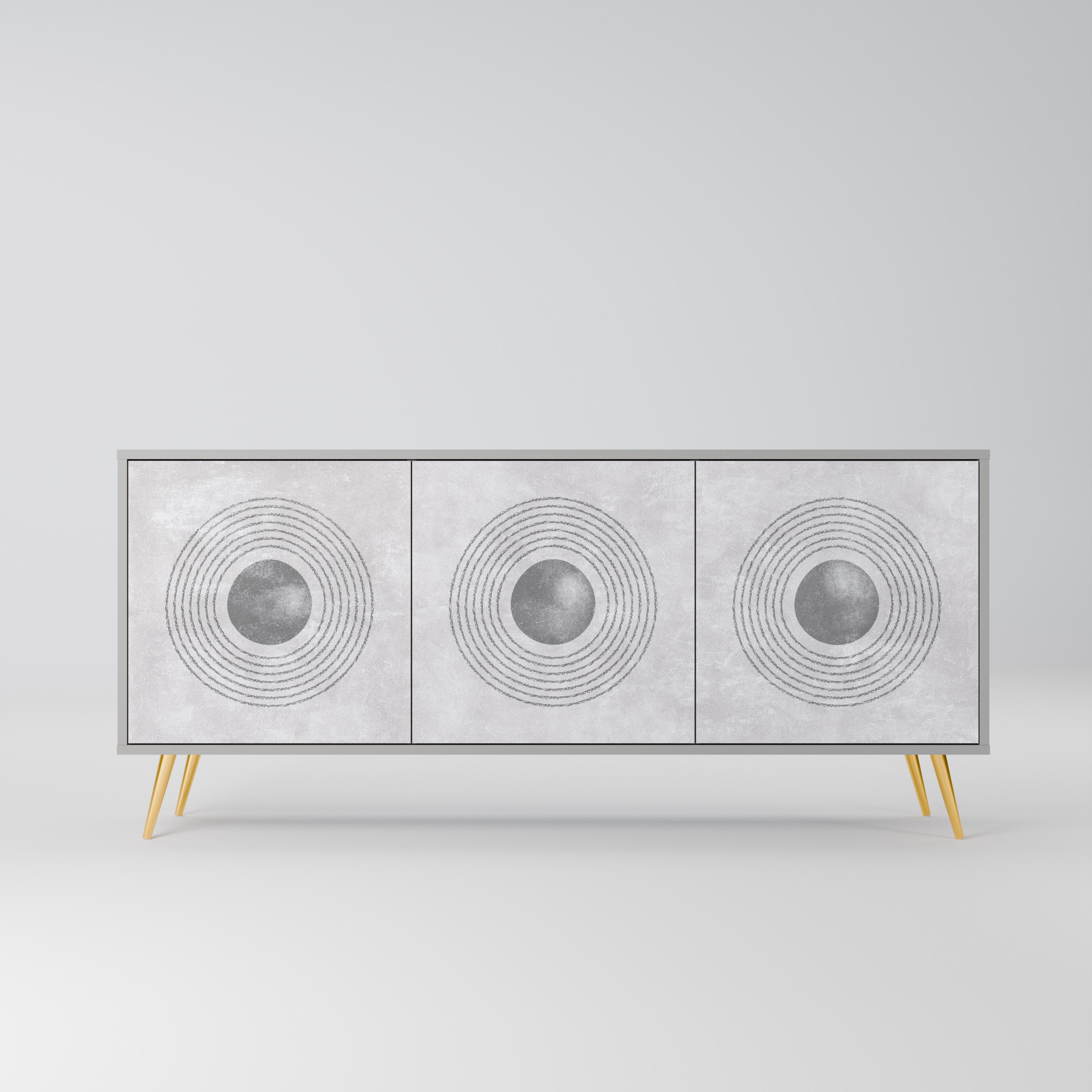 SOLID CIRCLES Komoda 3-drzwiowa korpus Szary