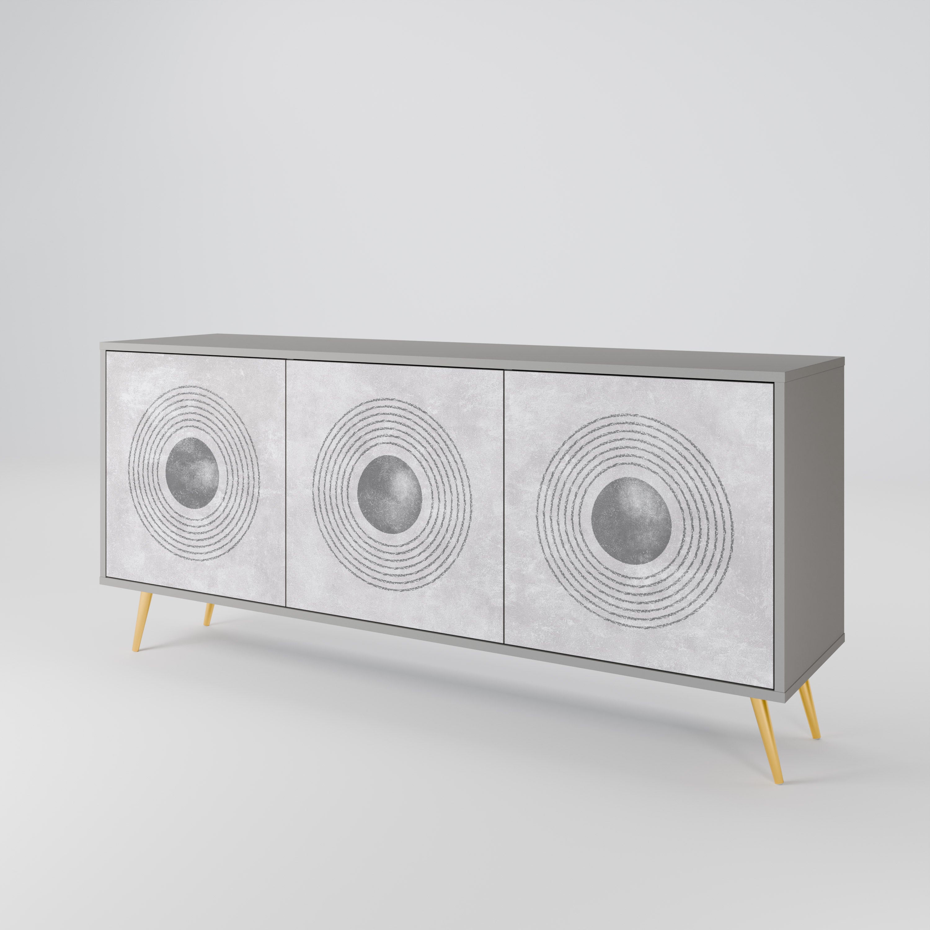 SOLID CIRCLES Komoda 3-drzwiowa korpus Szary