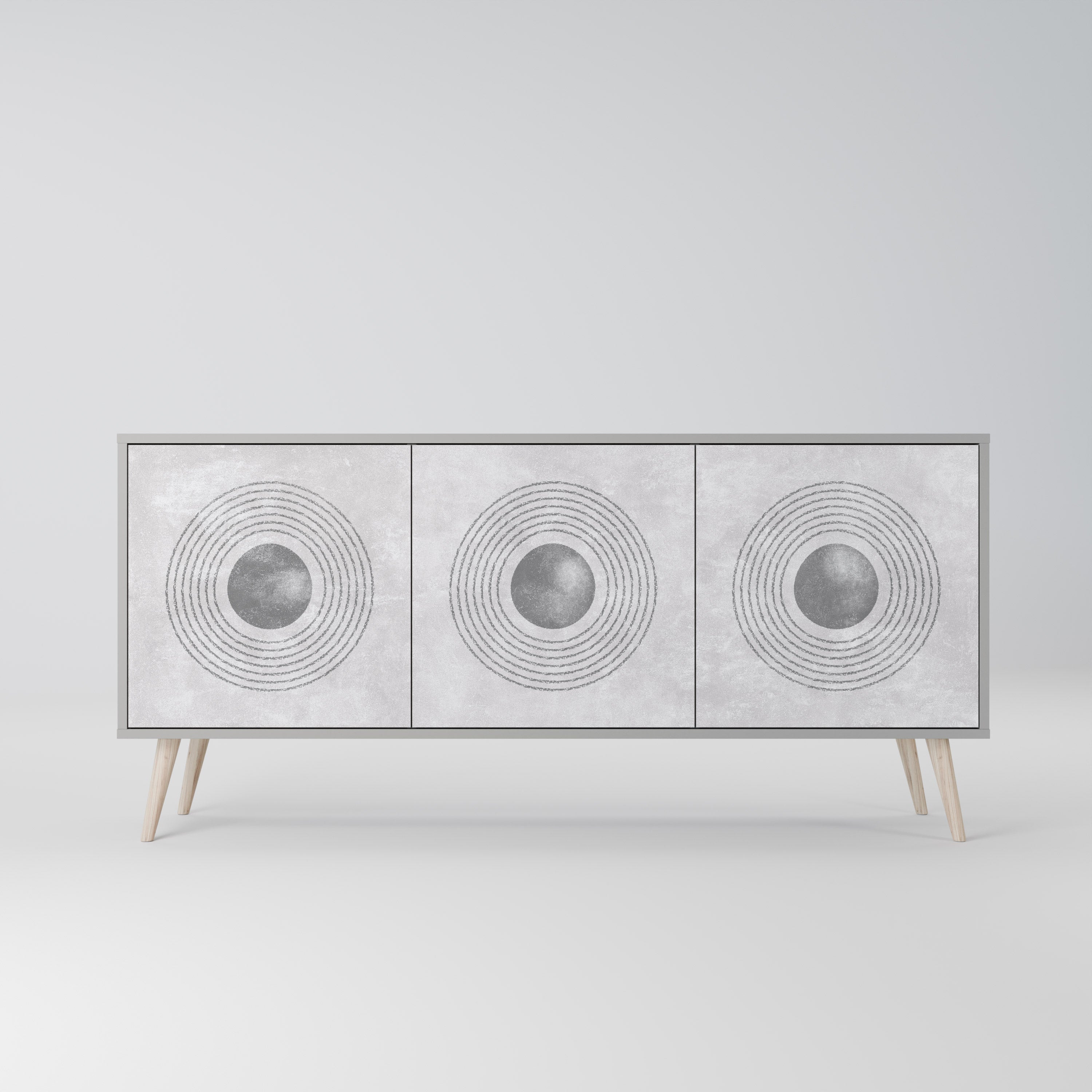 SOLID CIRCLES Komoda 3-drzwiowa korpus Szary