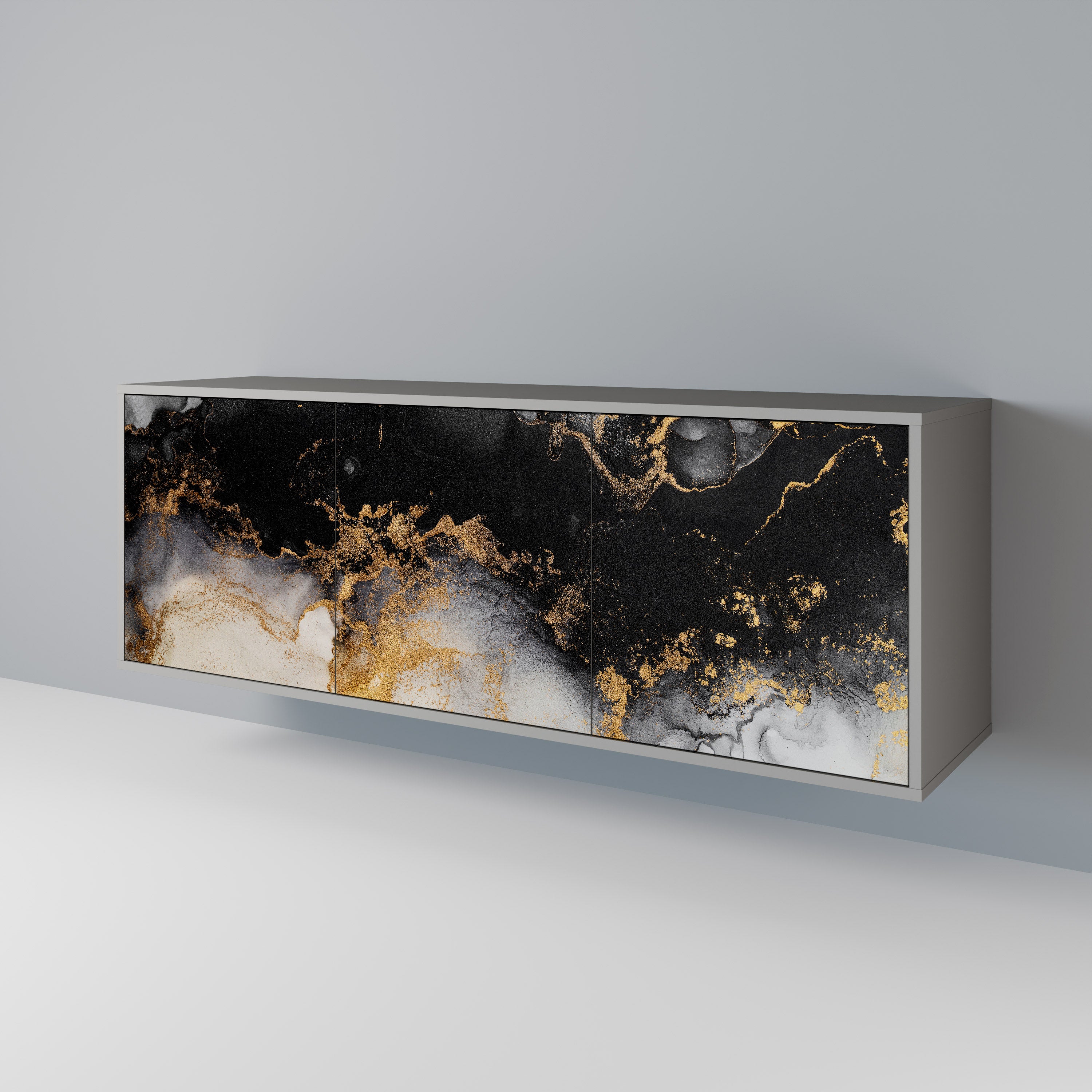 MARBLE OF TOMMORROW Komoda 3-drzwiowa korpus Szary