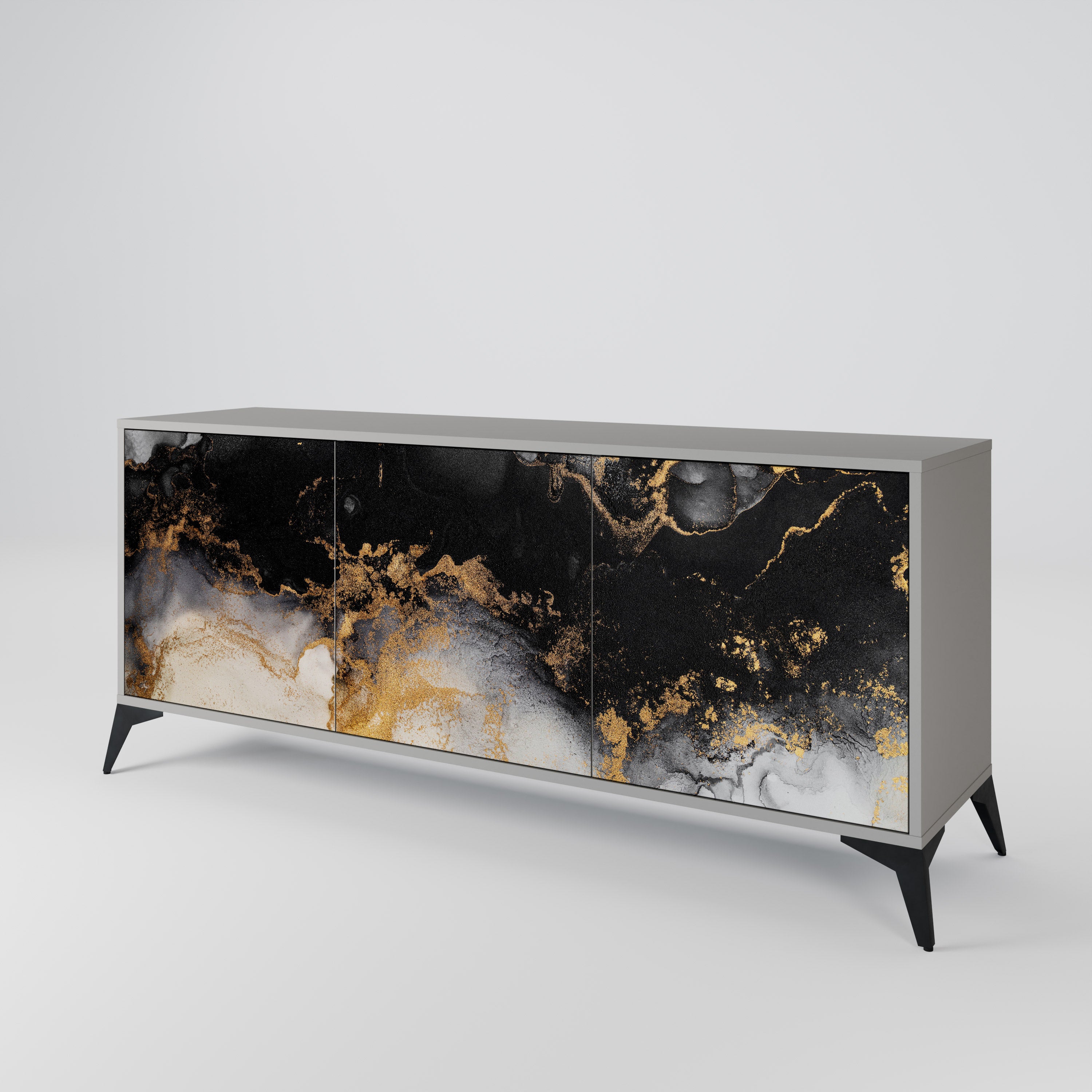 MARBLE OF TOMMORROW Komoda 3-drzwiowa korpus Szary