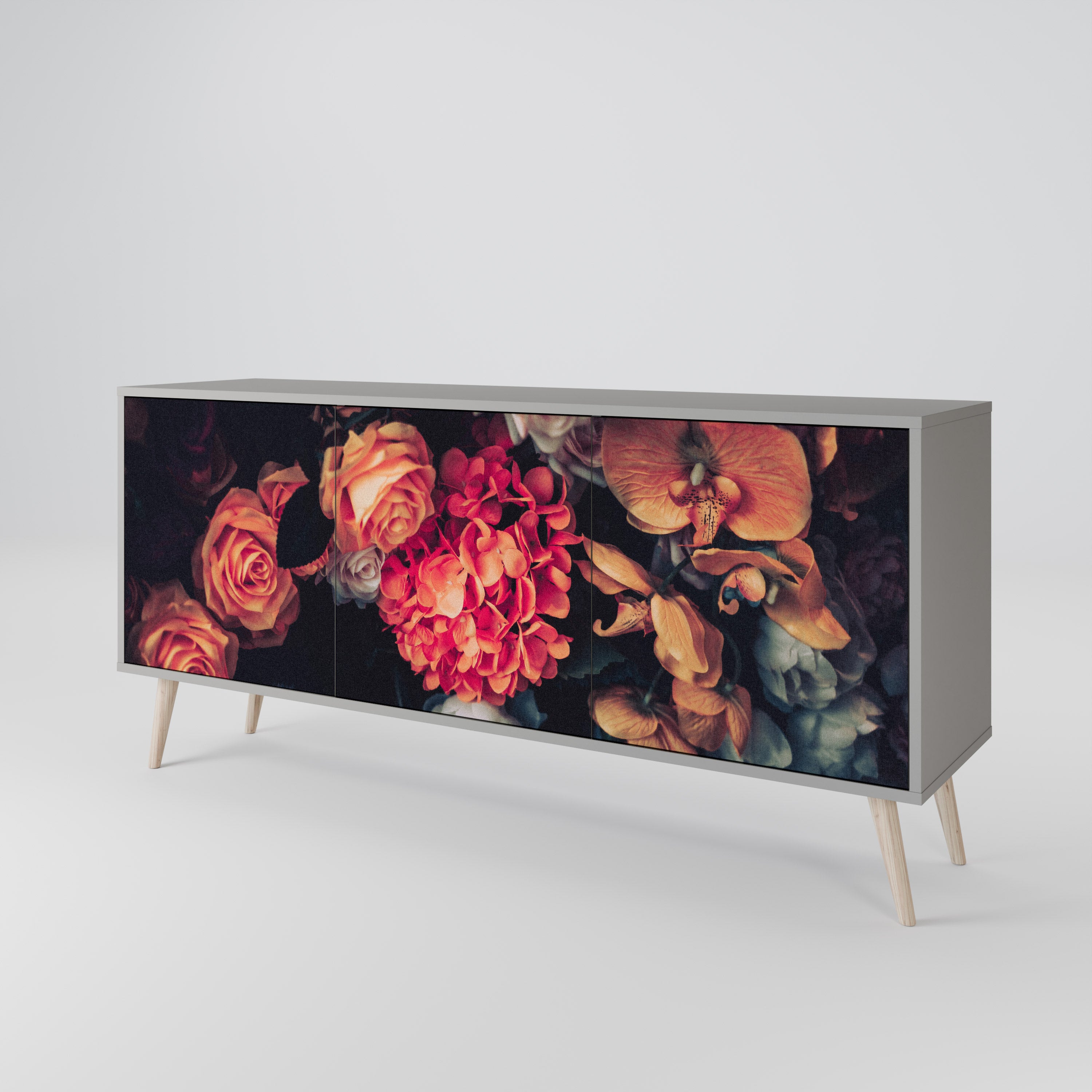 NEVERENDING BLOOM Komoda 3-drzwiowa korpus Szary