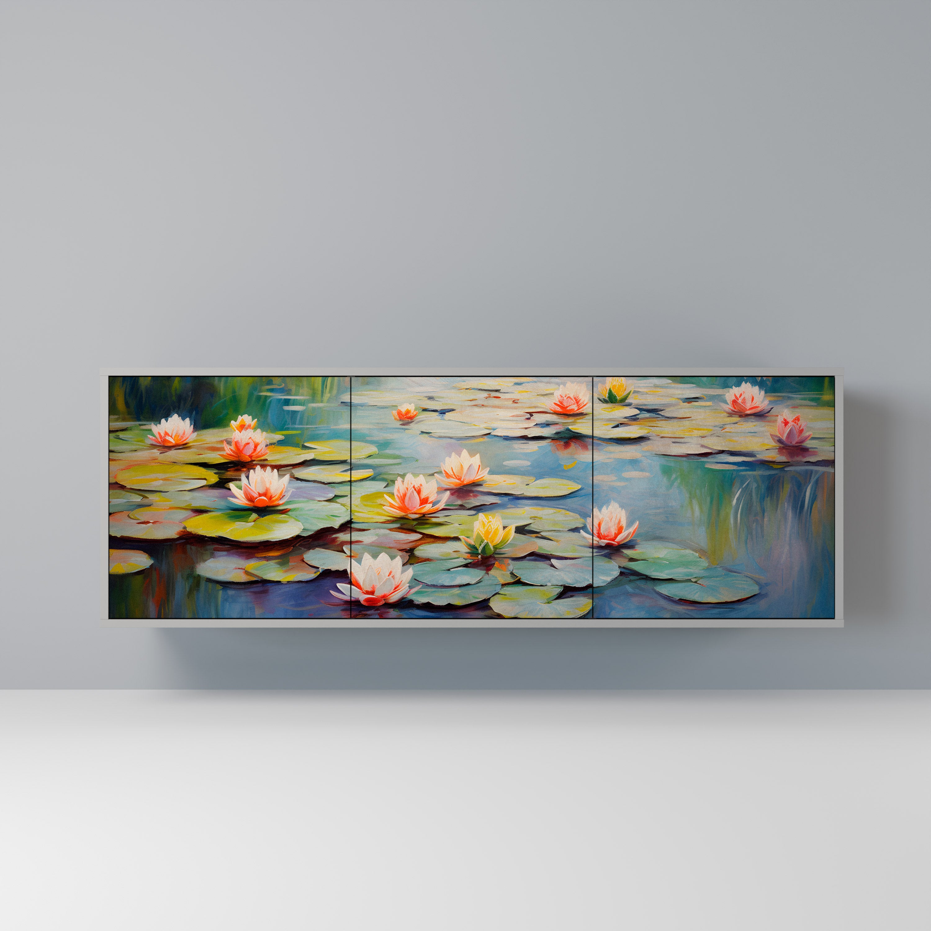 BLOOMING WATERS Komoda 3-drzwiowa korpus Szary